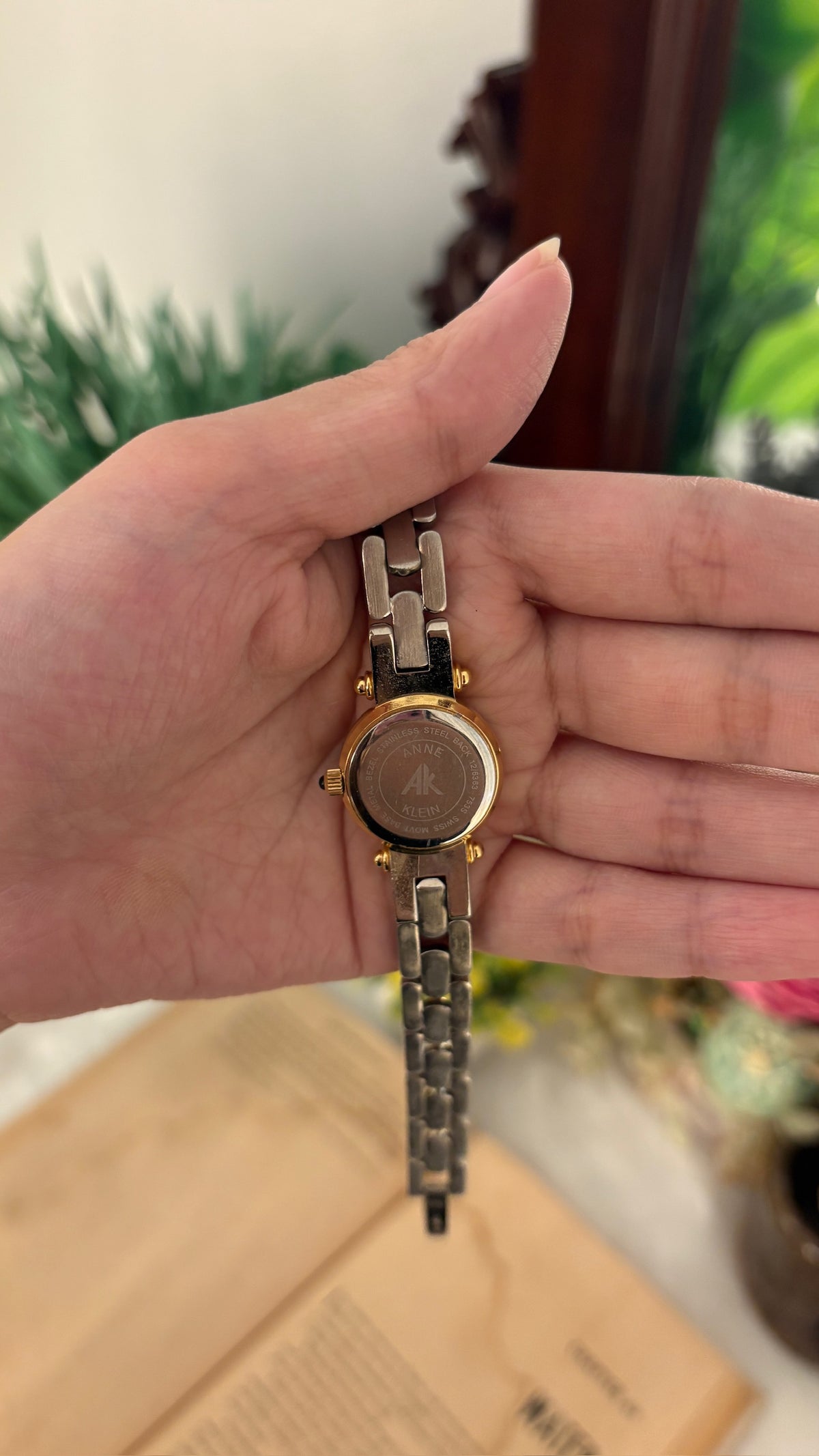 Rare Vintage Anne Klein Mother of Pearl Dial Watch in Two-Tone Quartz