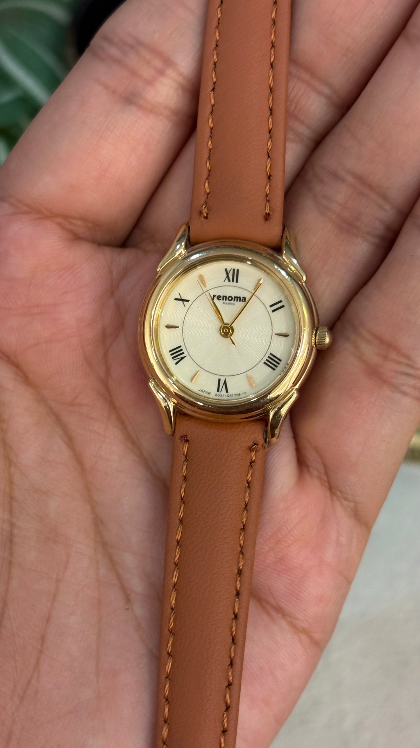 Vintage Renoma Paris Watch in Brown Leather Straps