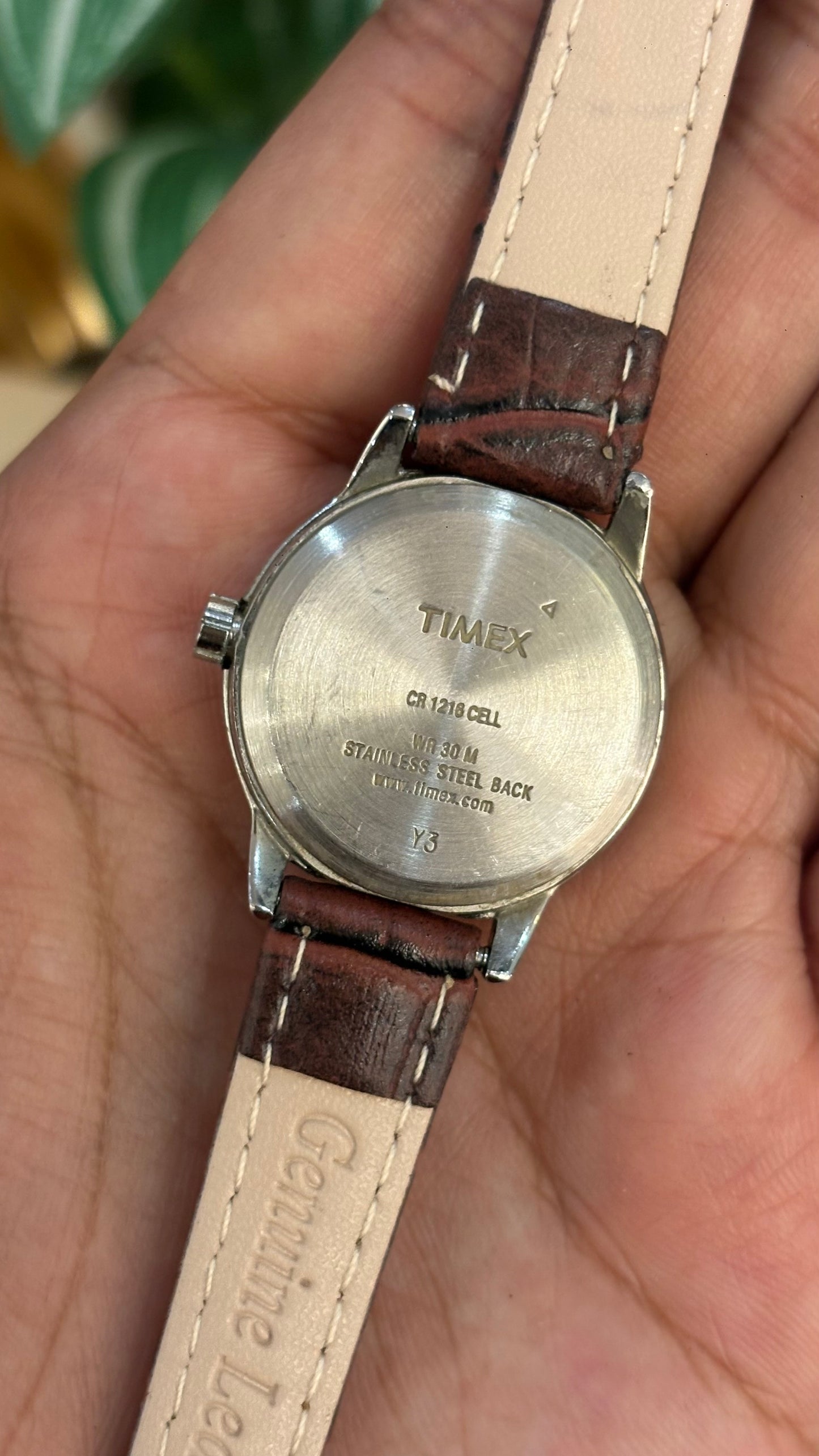 Vintage Timex Watch in Brown Leather Straps