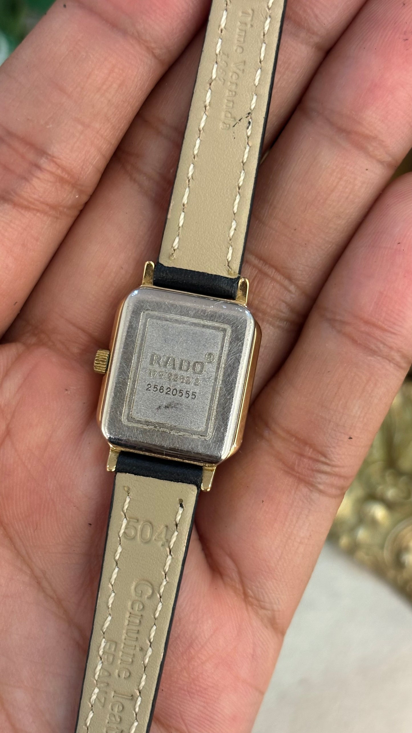Vintage RADO Tank Watch in Black Leather Straps