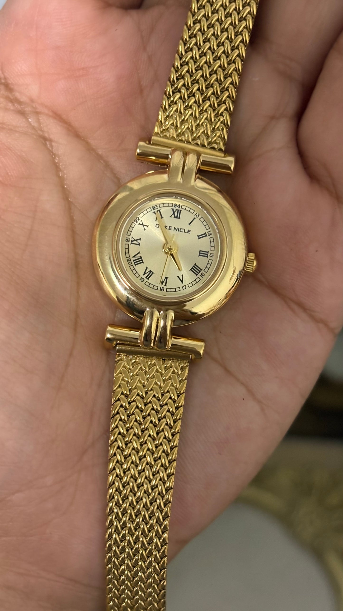Vintage Duke Nicle Watch in Gold Tone Roman Dial