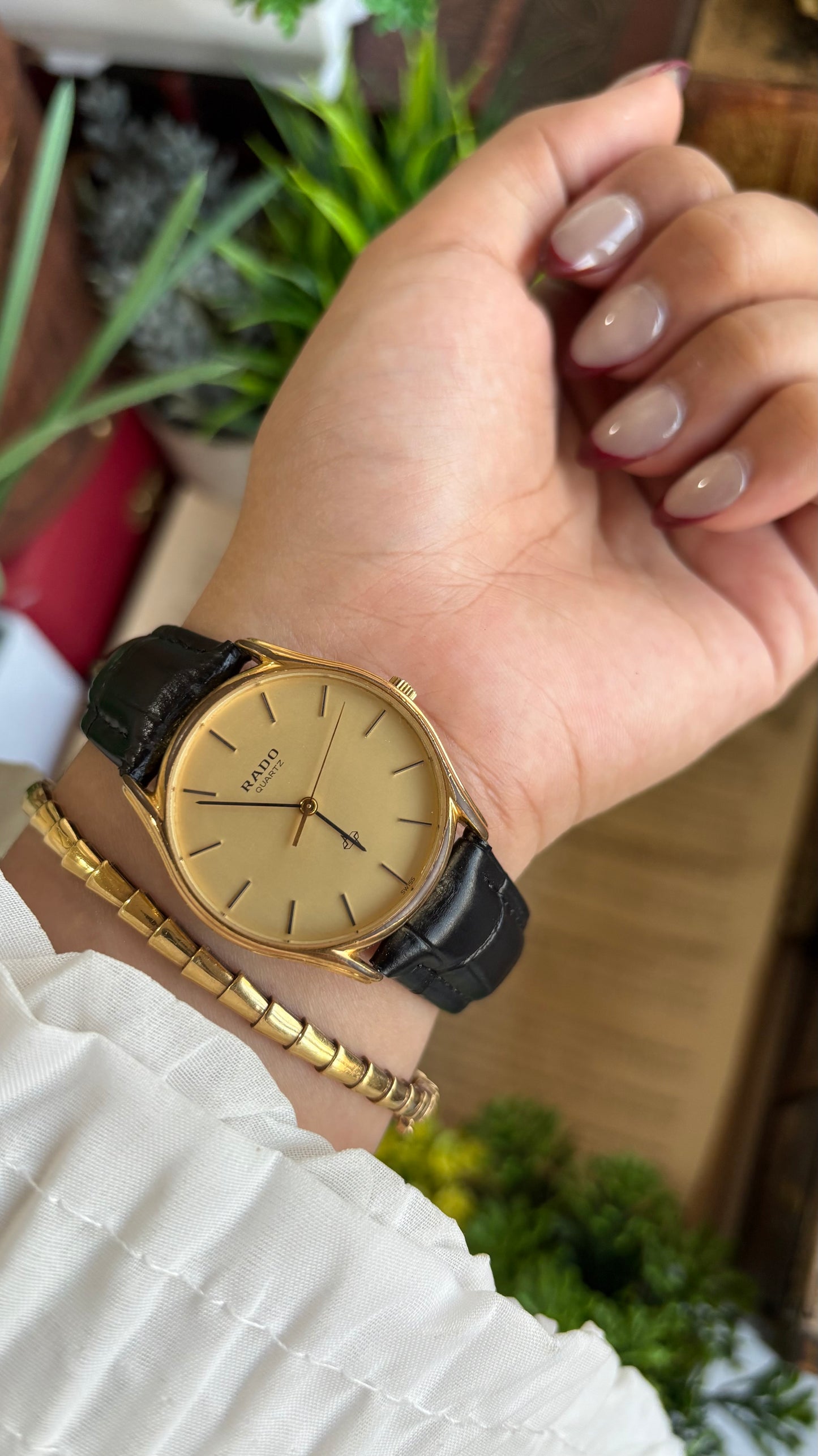 Vintage RADO Men's Dress Watch in Black Leather Strap
