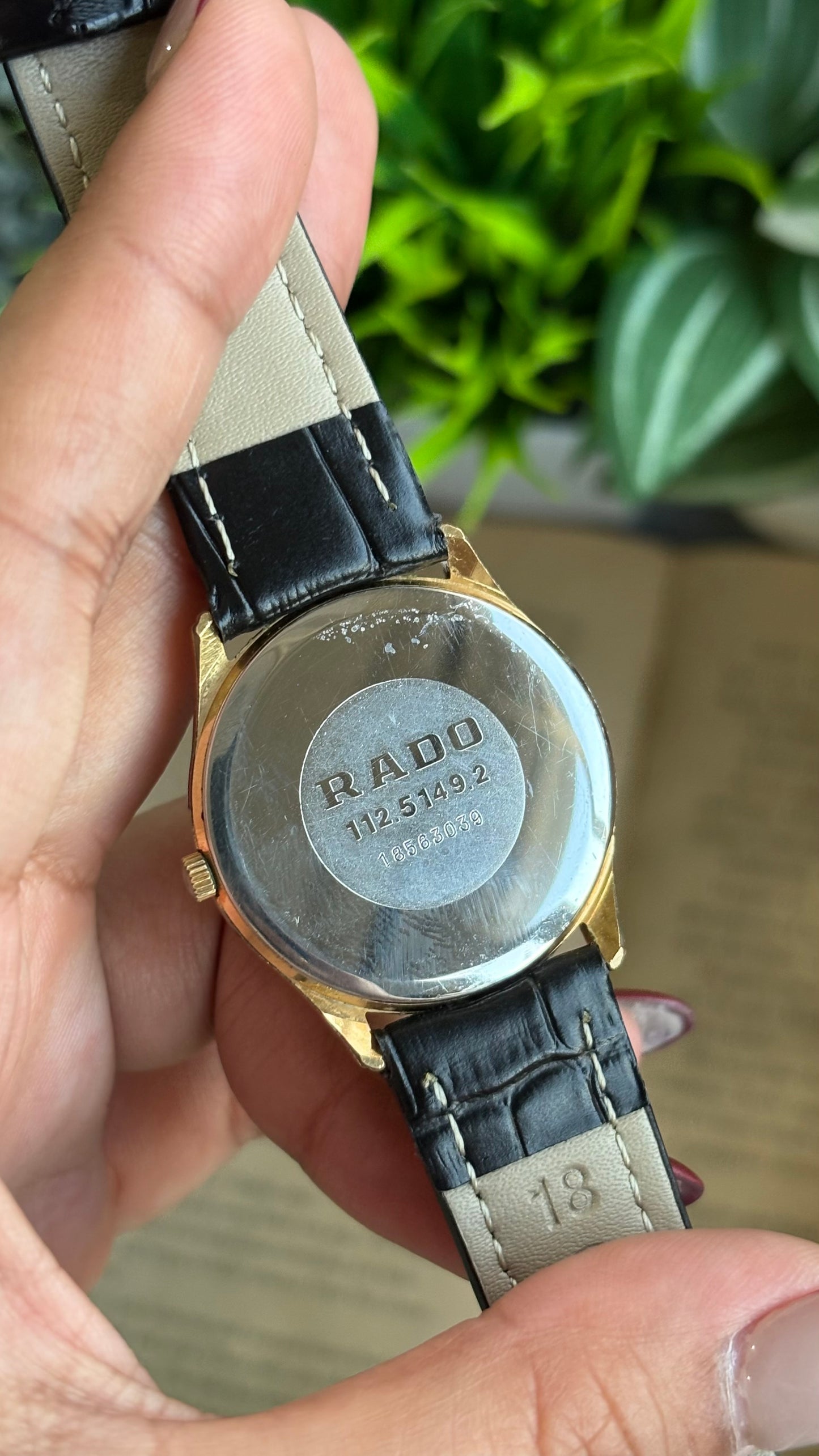 Vintage RADO Men's Dress Watch in Black Leather Strap