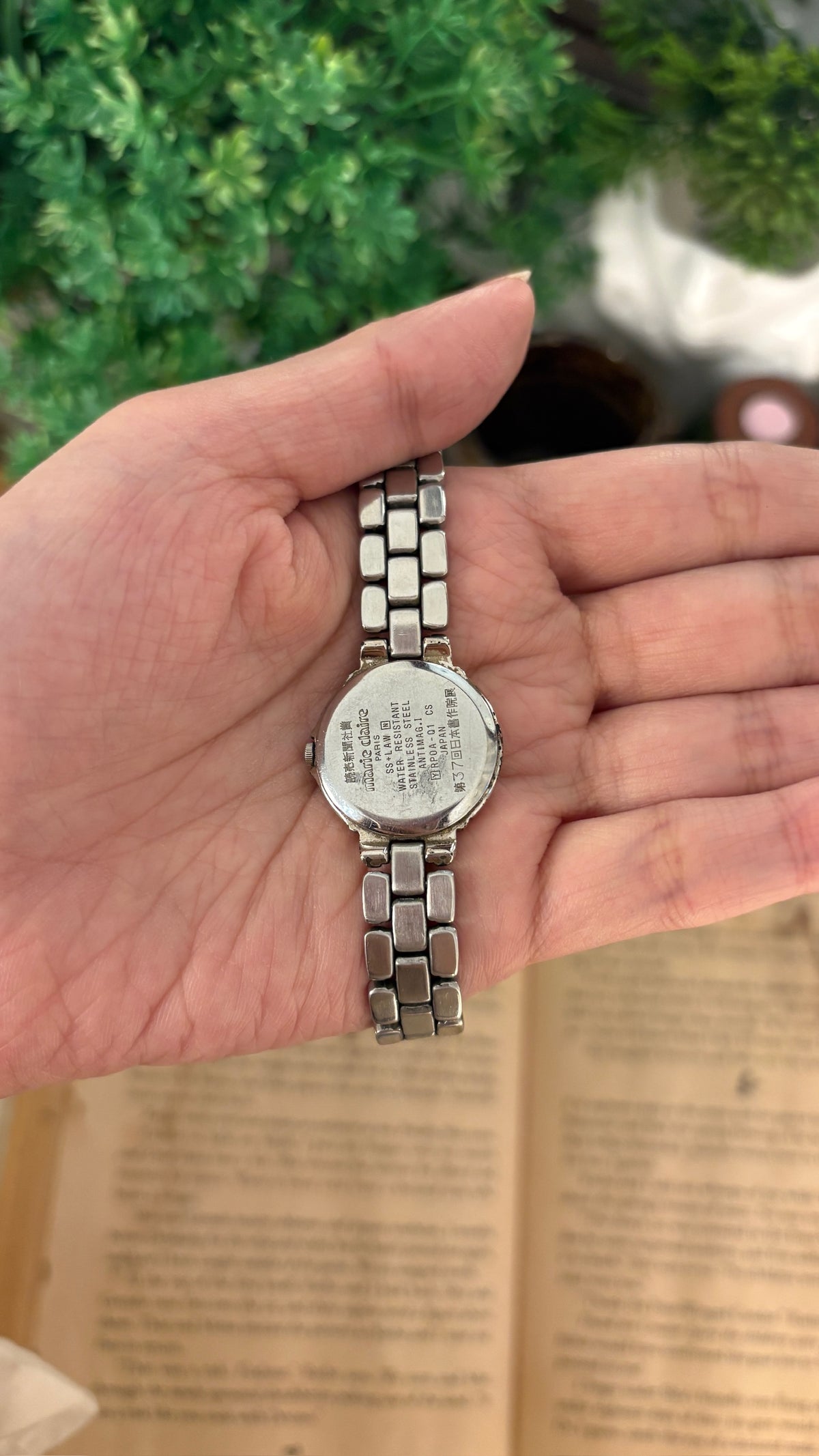 Vintage Marie Claire Stripes Dial Classic Watch in Silver Tone Quartz