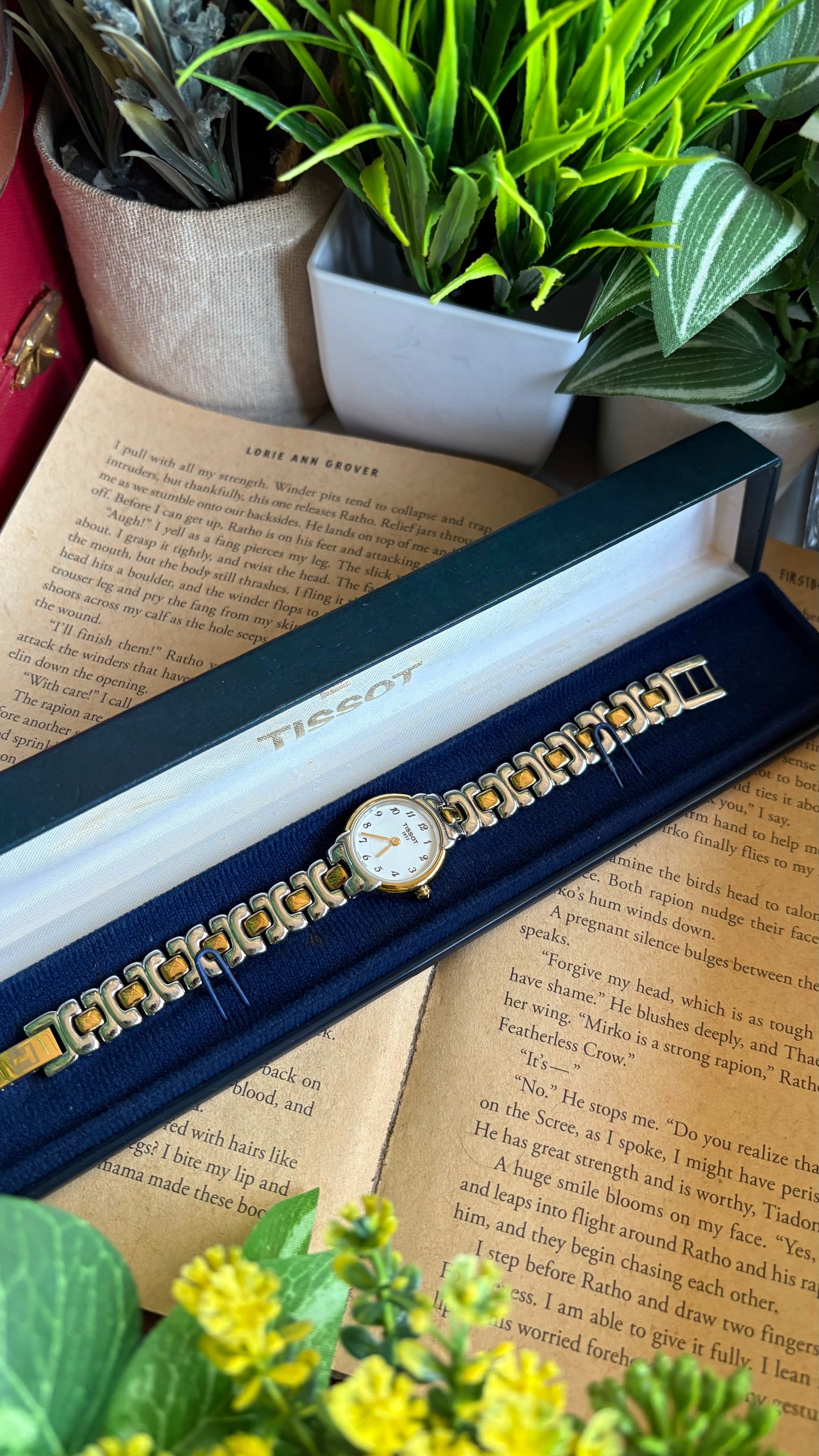 Vintage Tissot Swiss Watch in Two-Tone Sapphire Crown and Crystal