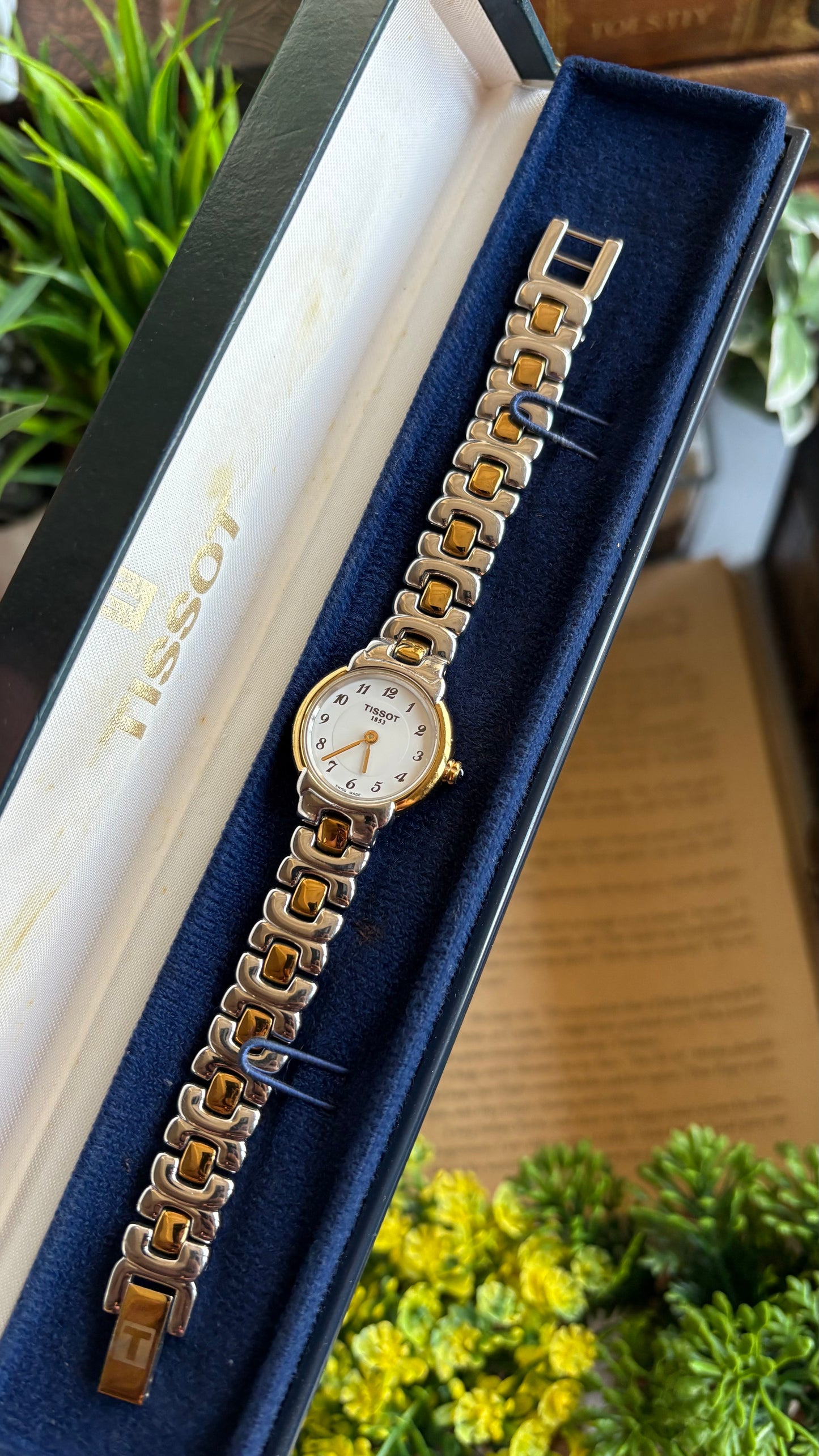 Vintage Tissot Swiss Watch in Two-Tone Sapphire Crown and Crystal