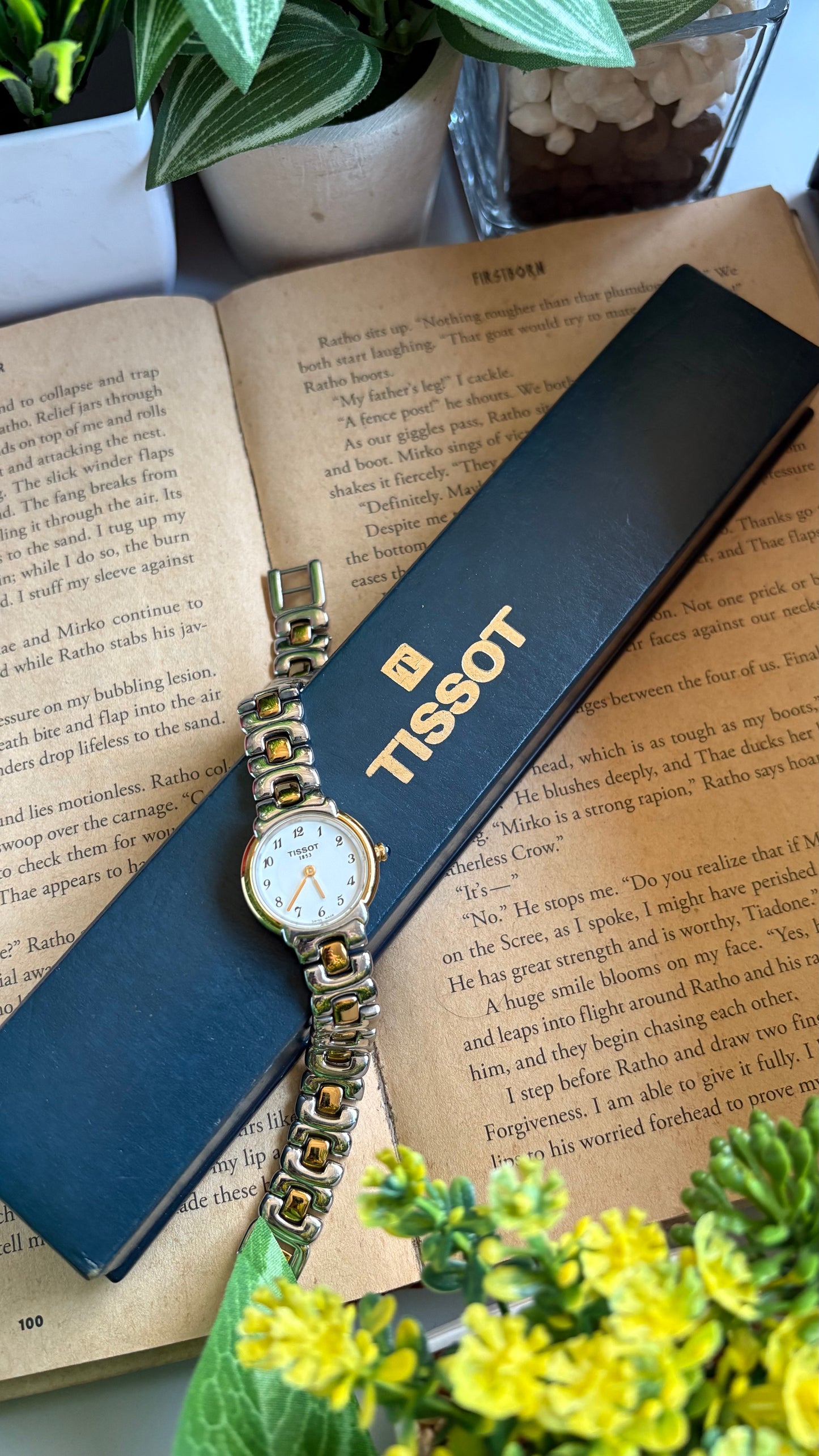 Vintage Tissot Swiss Watch in Two-Tone Sapphire Crown and Crystal