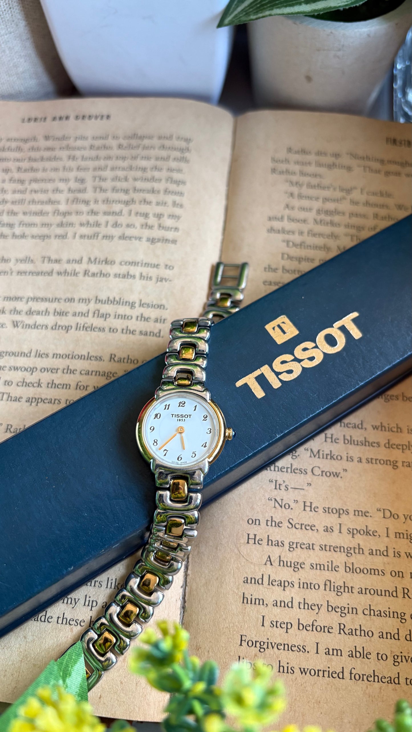 Vintage Tissot Swiss Watch in Two-Tone Sapphire Crown and Crystal