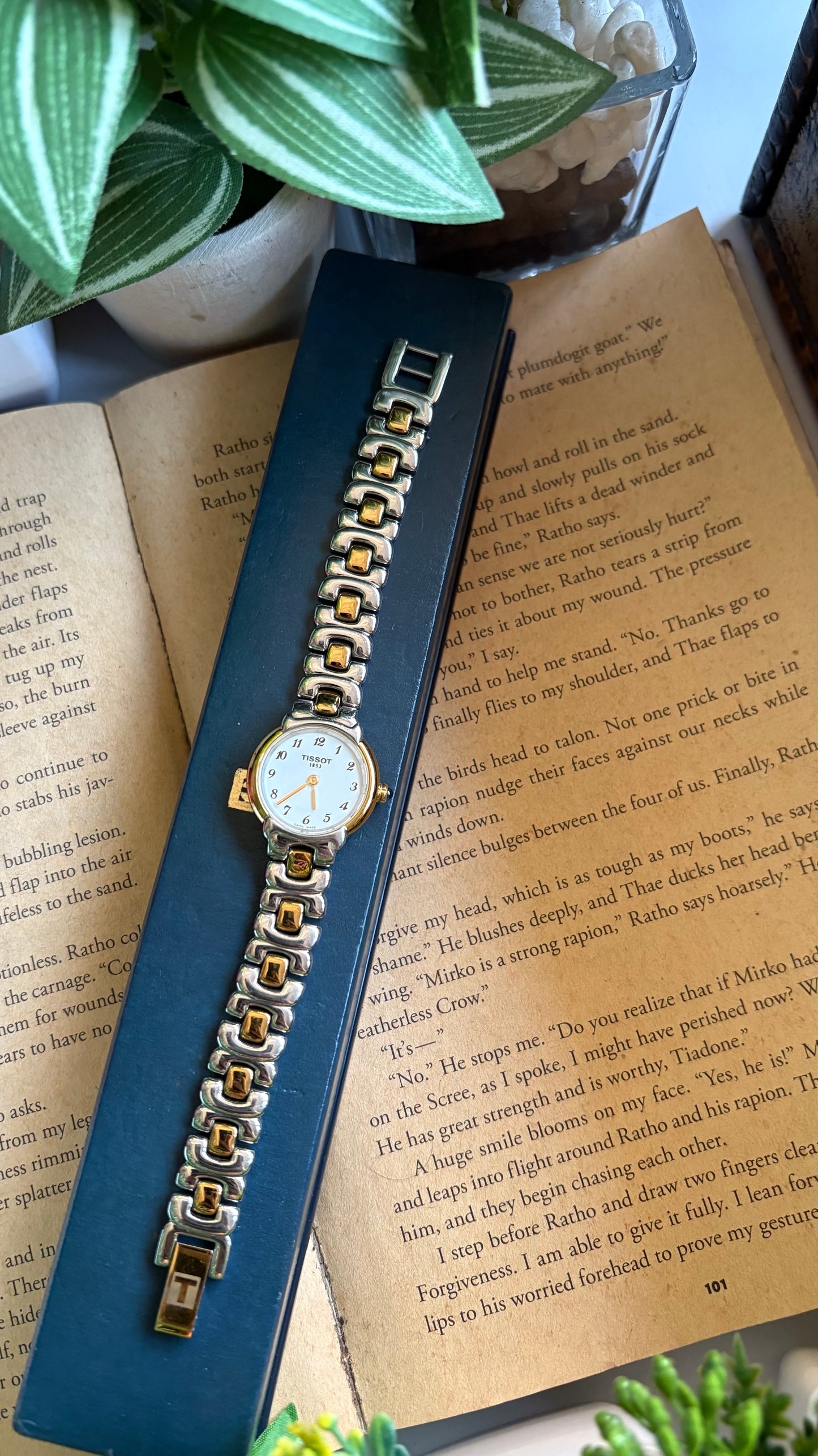 Vintage Tissot Swiss Watch in Two-Tone Sapphire Crown and Crystal