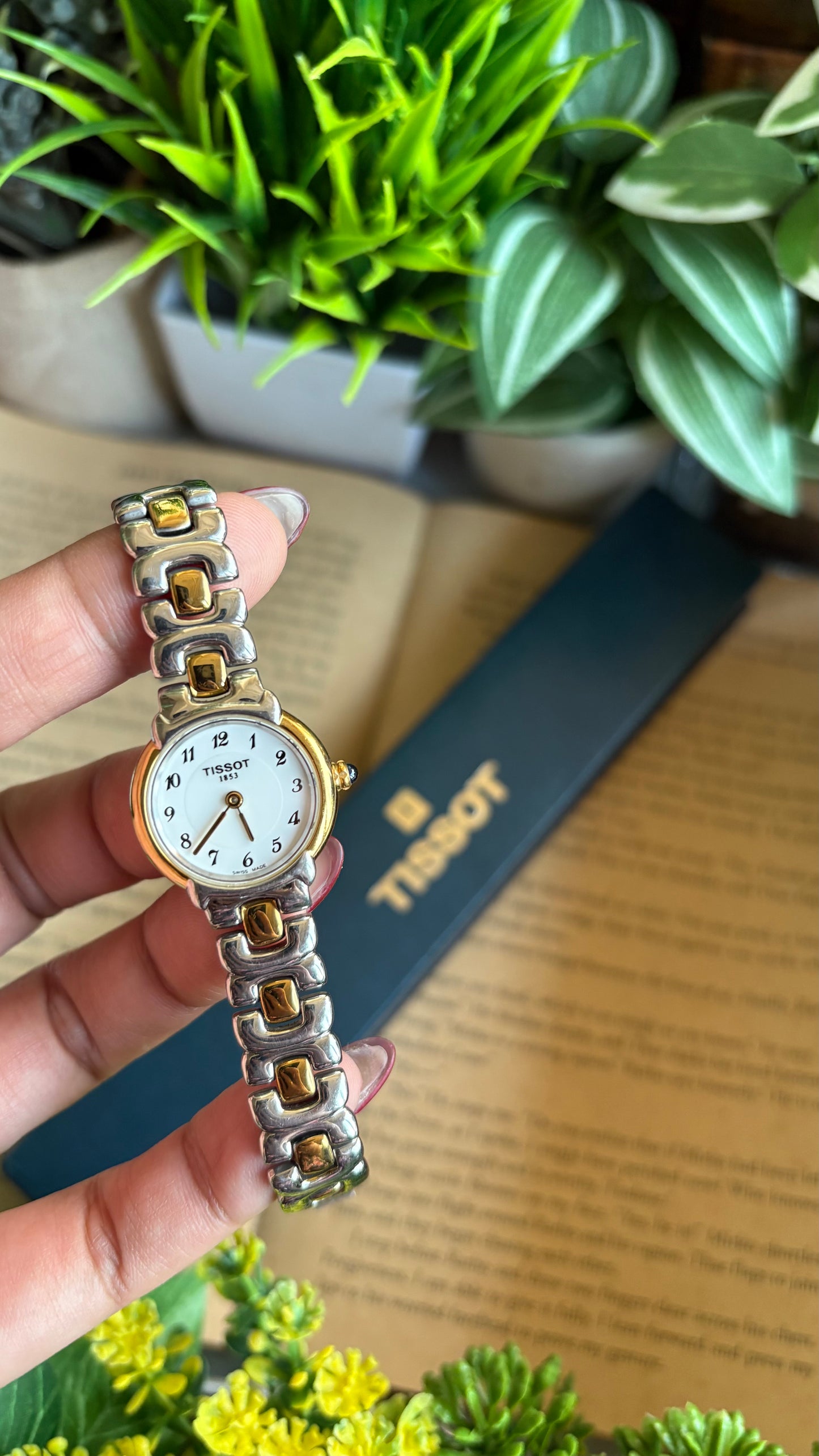 Vintage Tissot Swiss Watch in Two-Tone Sapphire Crown and Crystal