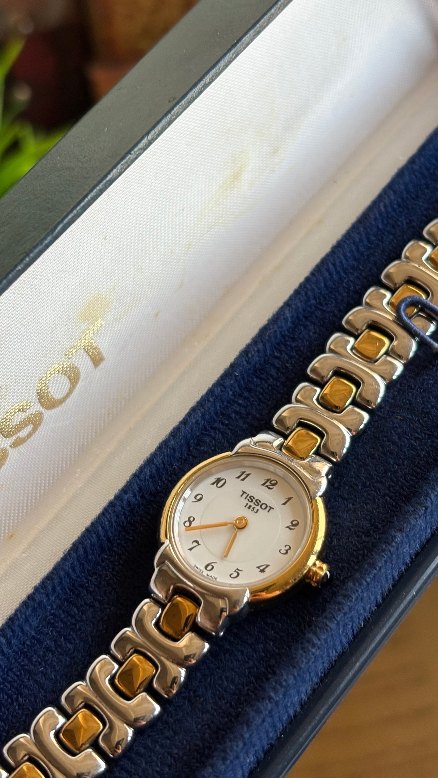 Vintage Tissot Swiss Watch in Two-Tone Sapphire Crown and Crystal