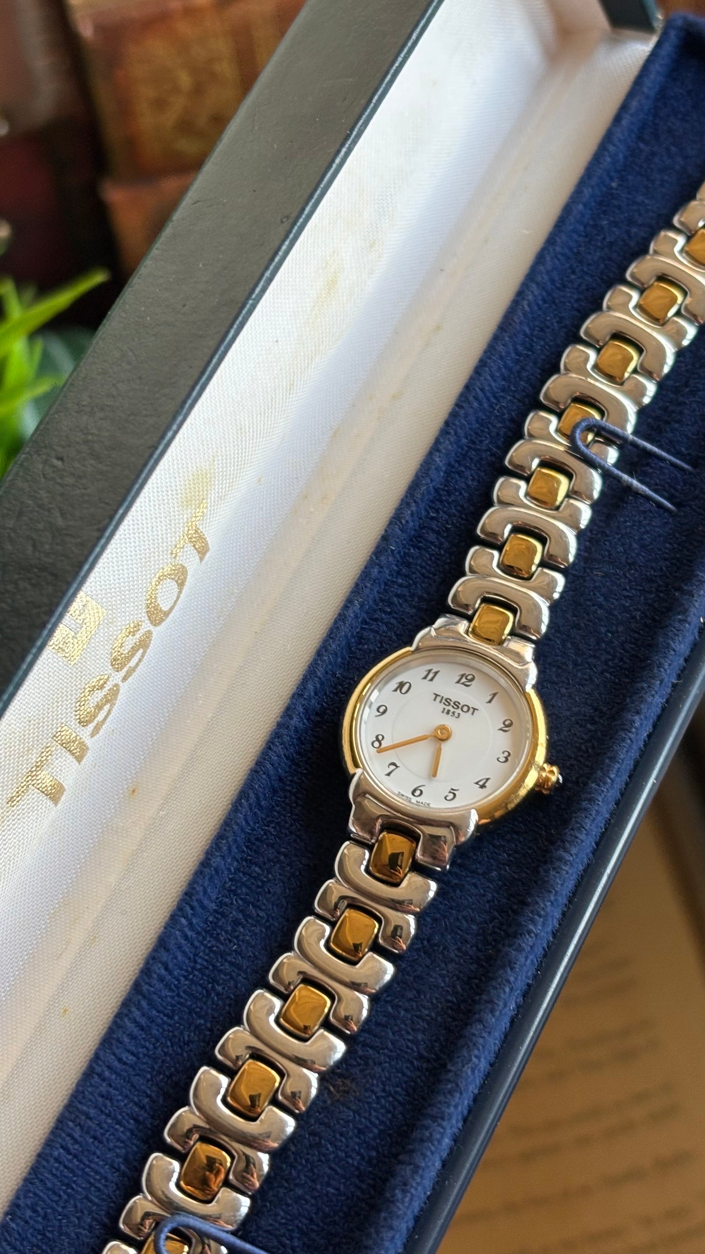 Vintage Tissot Swiss Watch in Two-Tone Sapphire Crown and Crystal