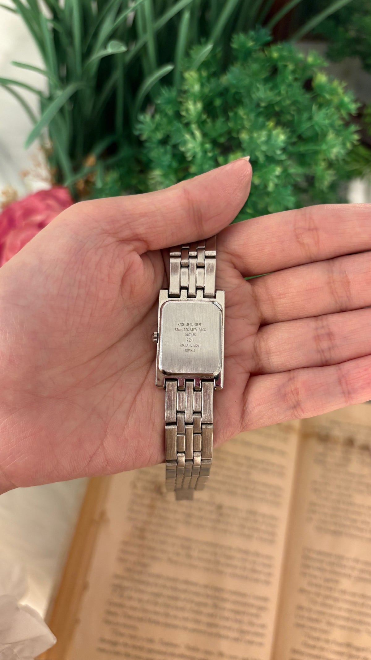 Vintage Anne Klein Minimalist Tank Watch in Silver Tone Quartz