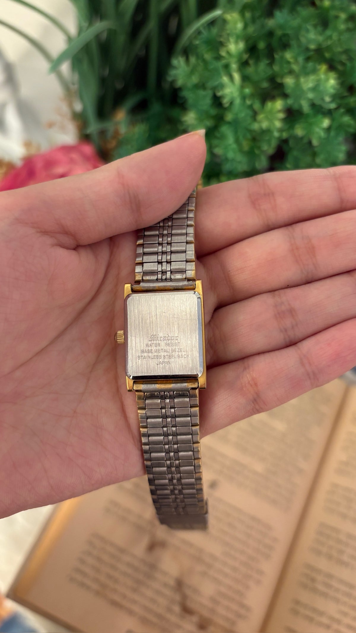 Rare Vintage Mirador Tank Watch in Two-Tone Quartz