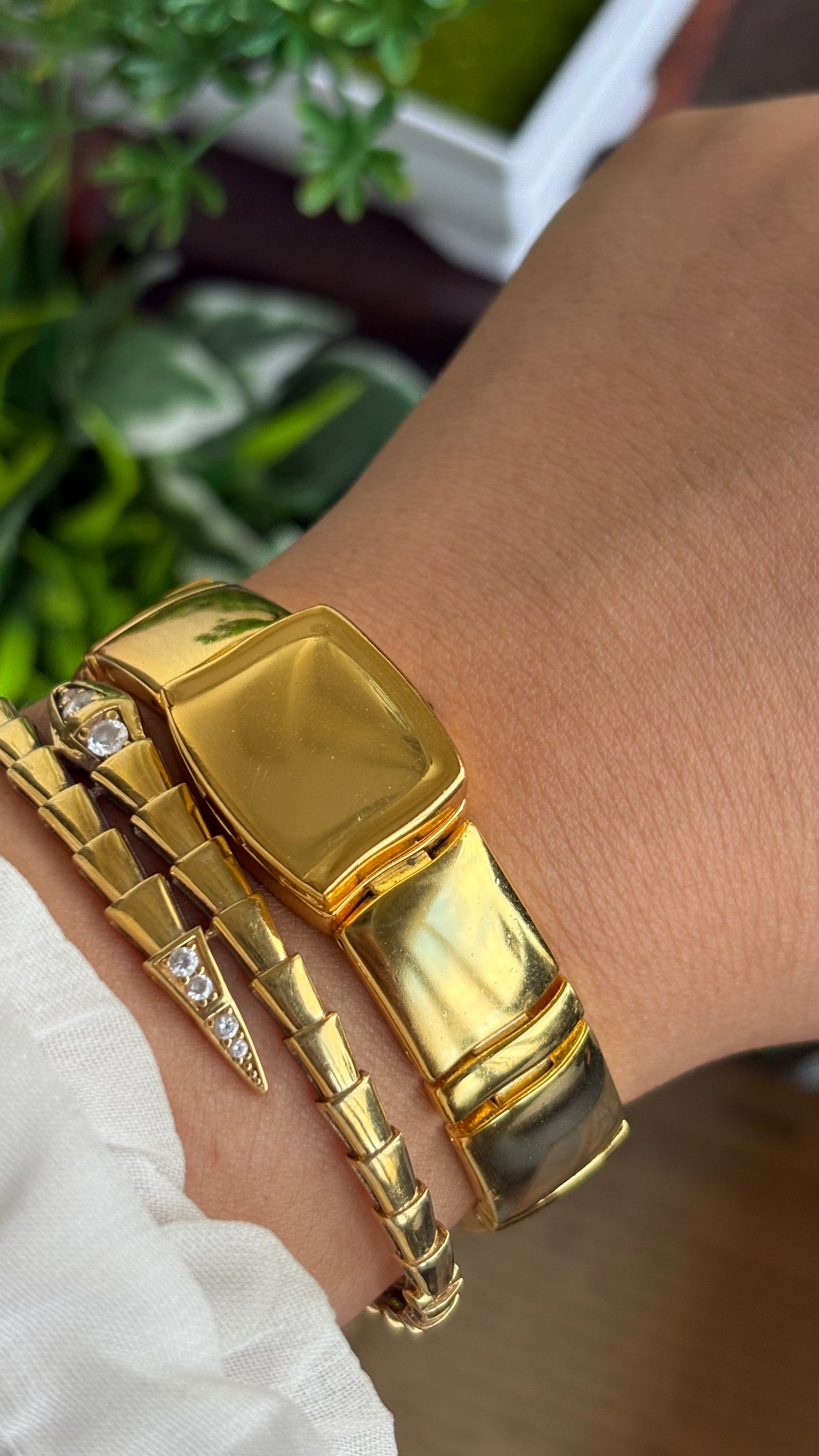 Extremely Rare Vintage Anne Klein Peekaboo Swiss Watch in Gold Tone