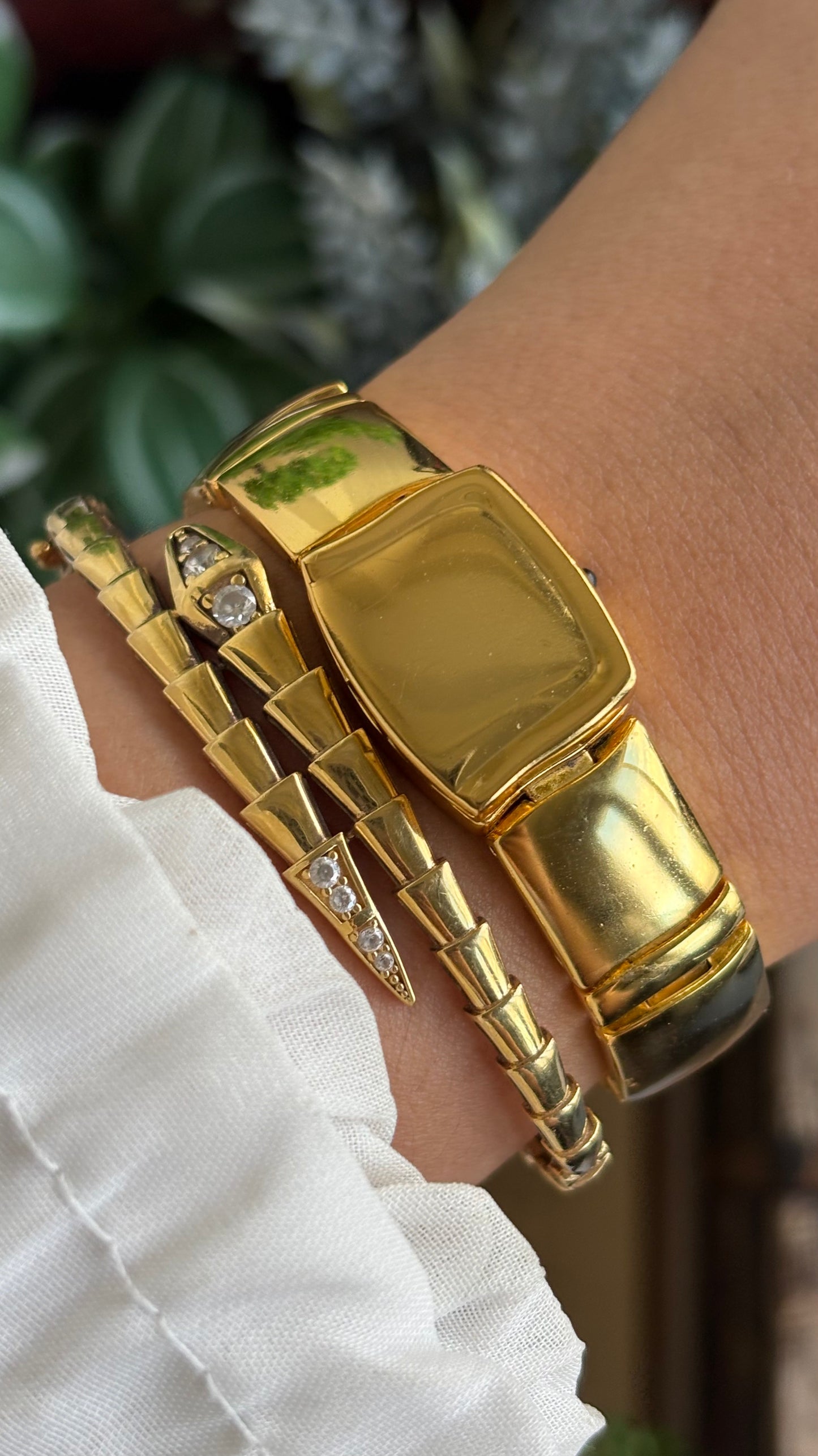 Extremely Rare Vintage Anne Klein Peekaboo Swiss Watch in Gold Tone