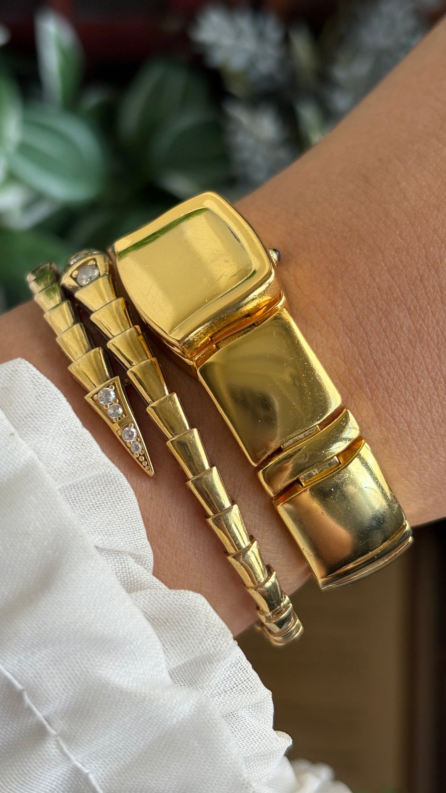 Extremely Rare Vintage Anne Klein Peekaboo Swiss Watch in Gold Tone