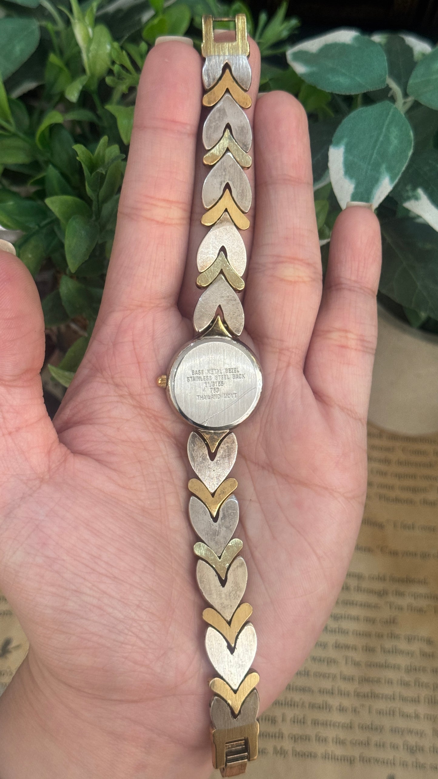 Rare Vintage Anne Klein Heart Bracelet Watch in Two-Tone Quartz