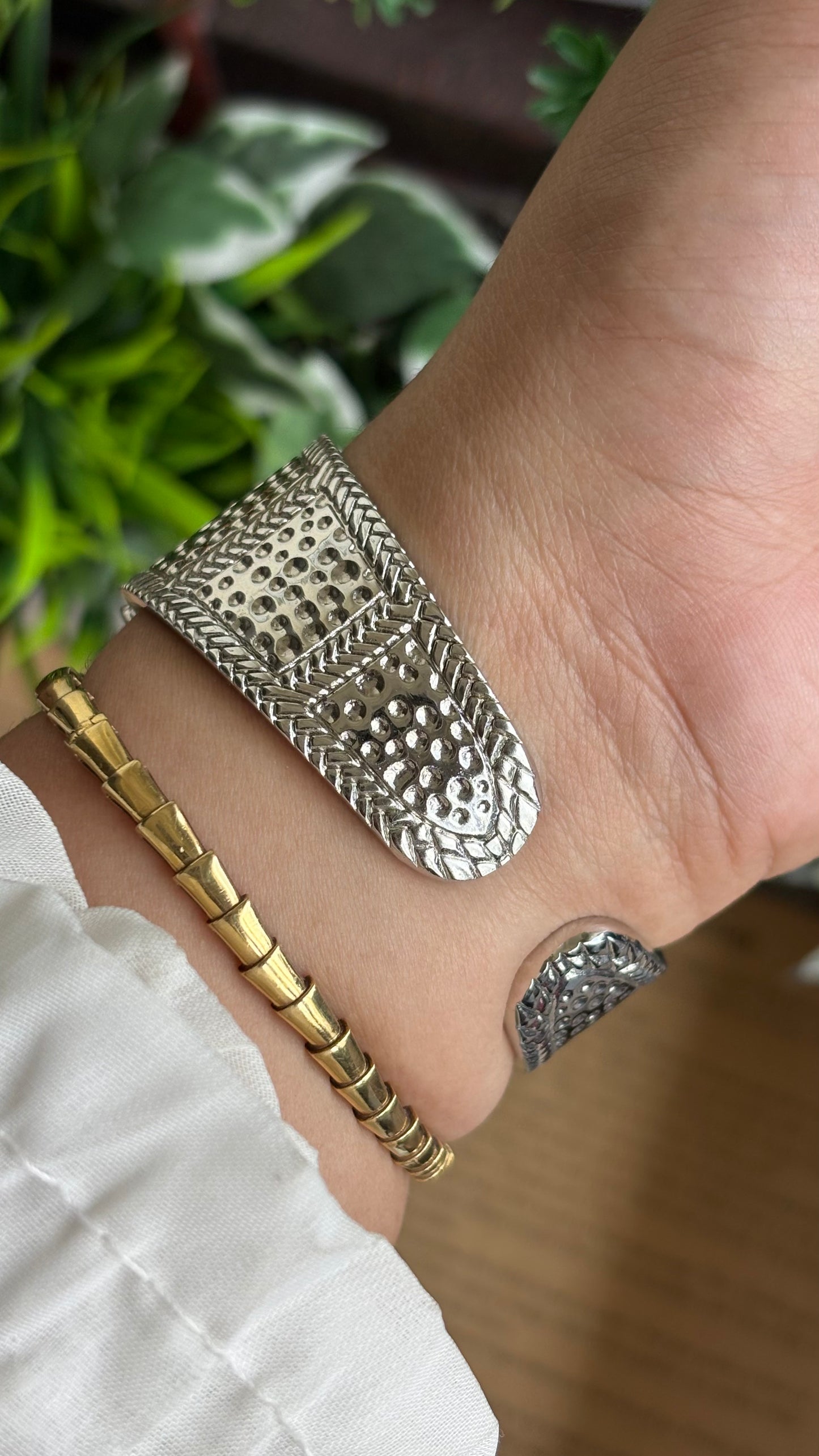 Vintage Rare Bangle Watch in Silver Tone