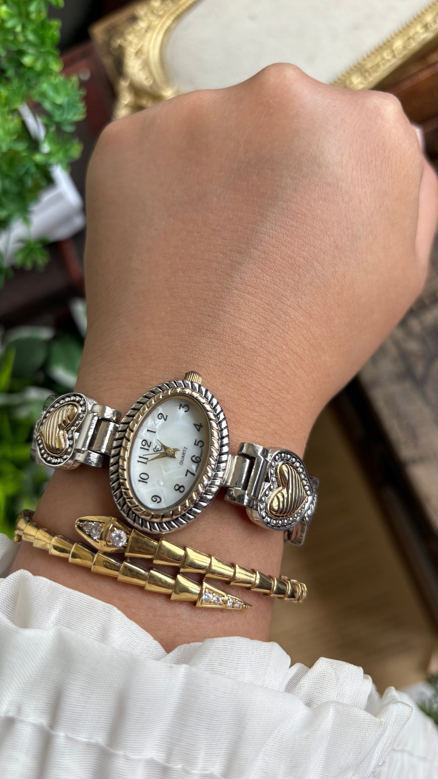 Vintage Charter Club Watch in Two-Tone Heart Straps