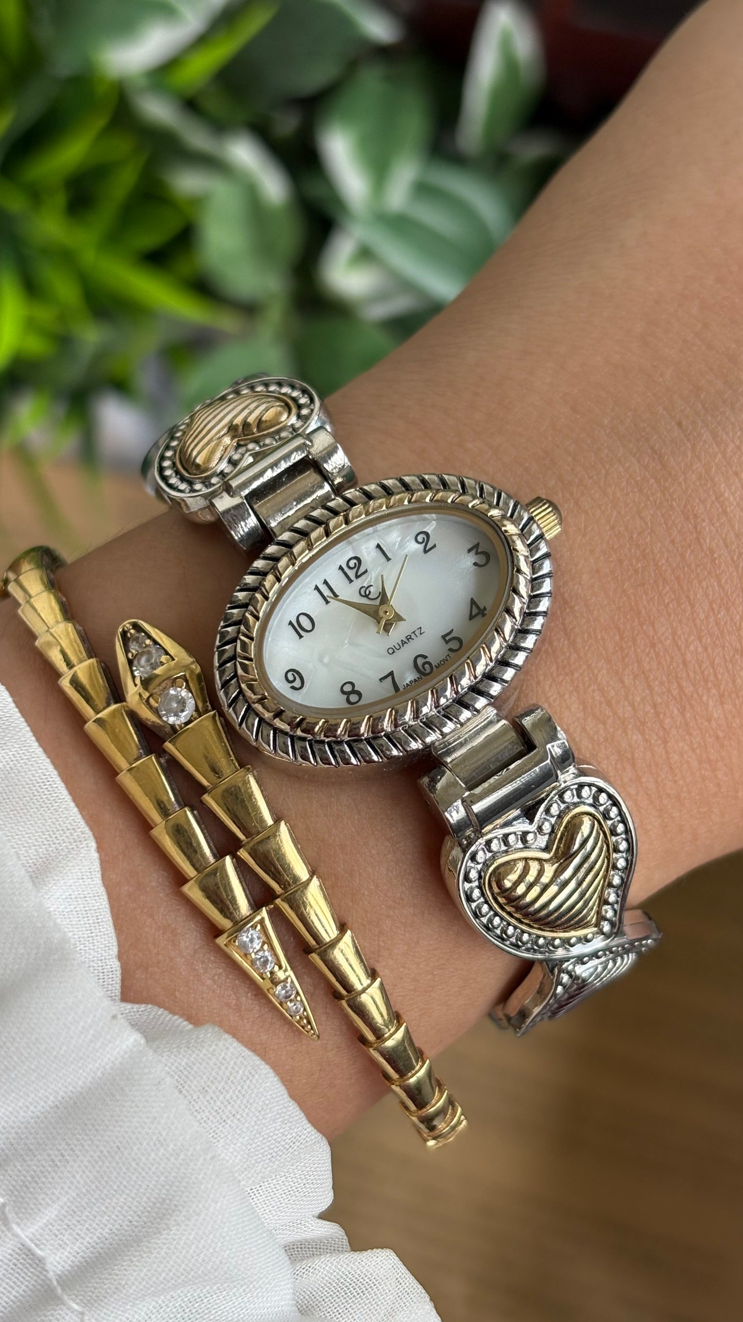 Vintage Charter Club Watch in Two-Tone Heart Straps