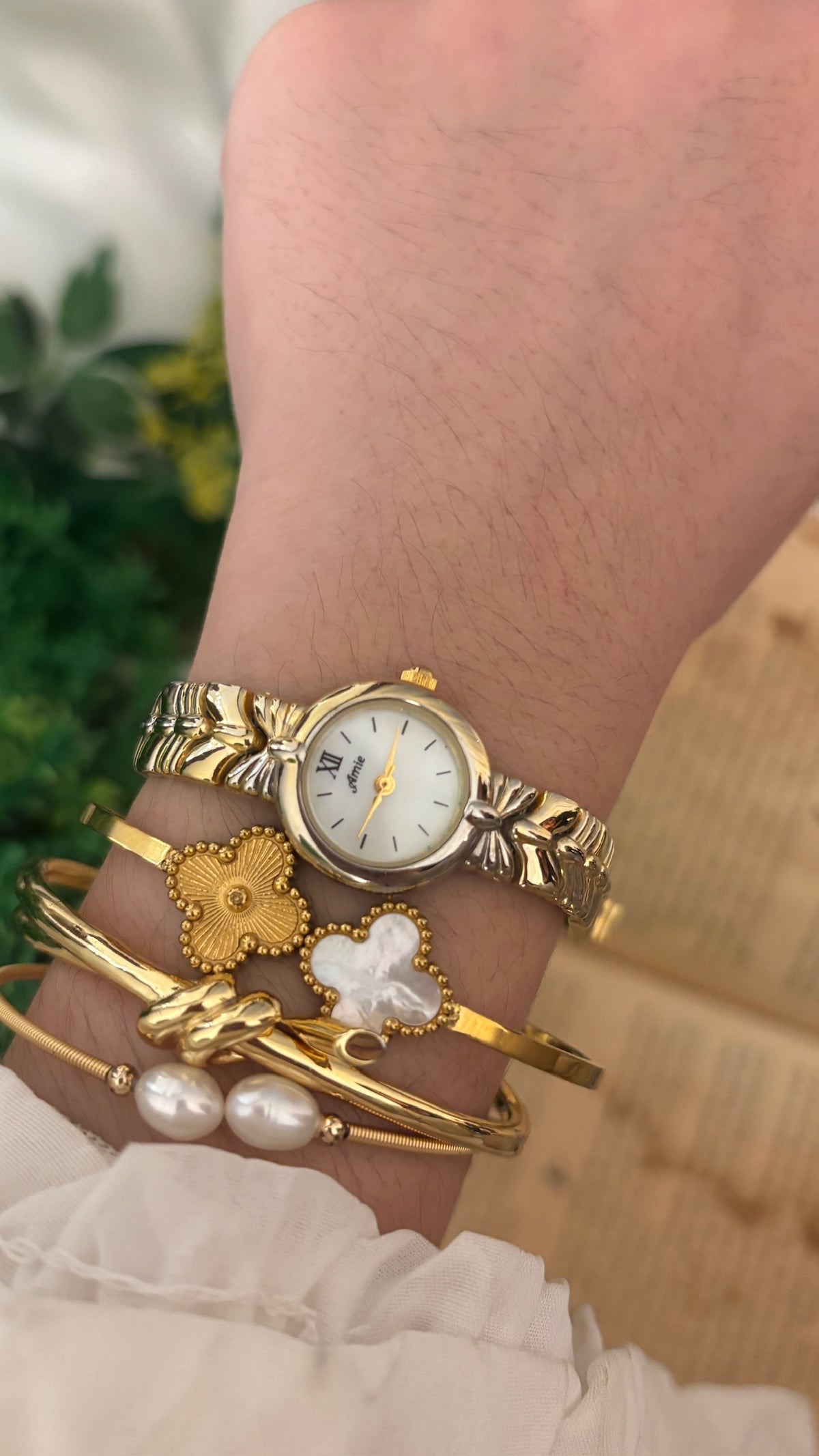 Rare Vintage Amie Coquette Watch in Gold Tone Quartz