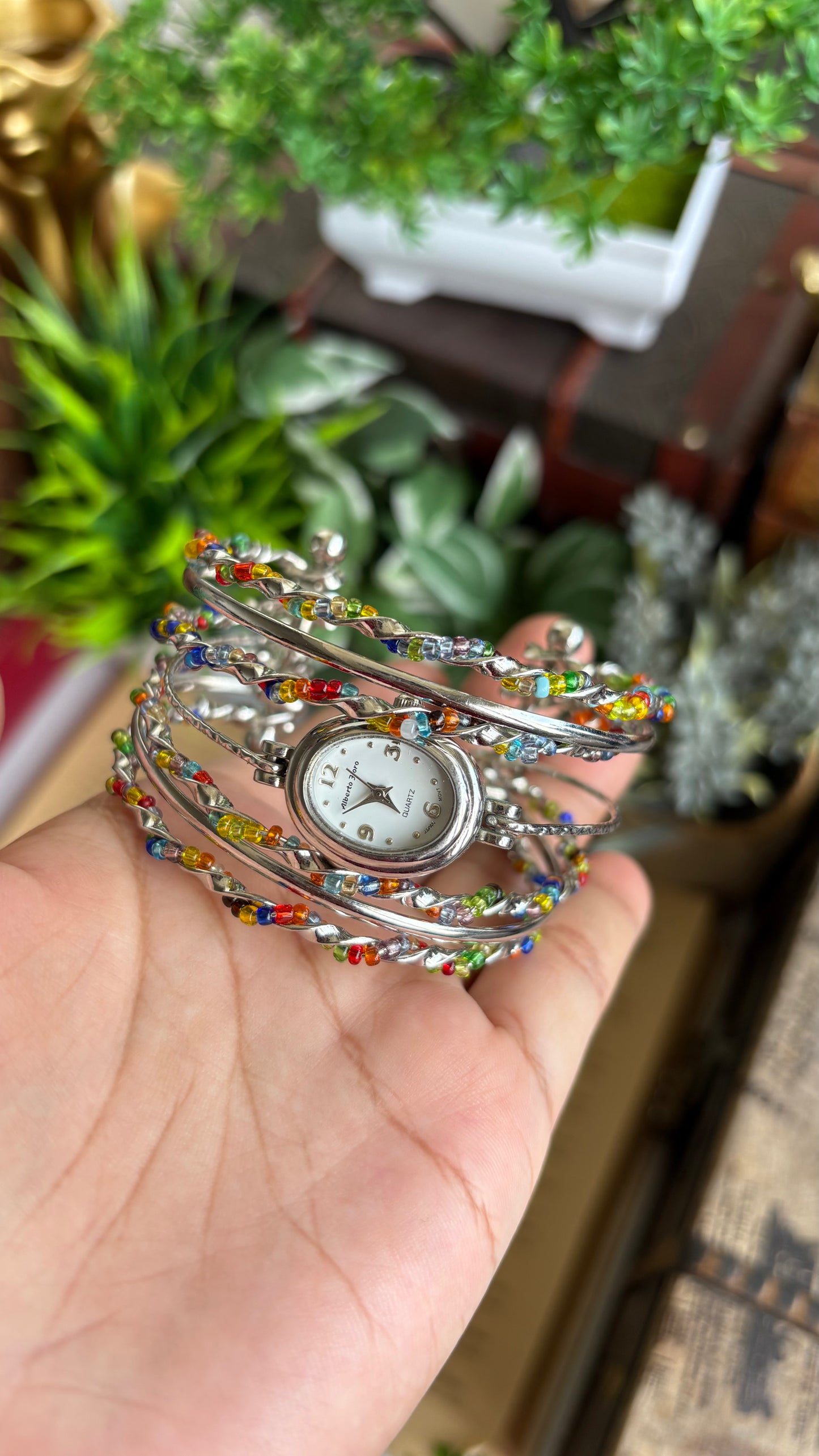 Vintage Alberto Jioro Layered Watch in Silver Tone
