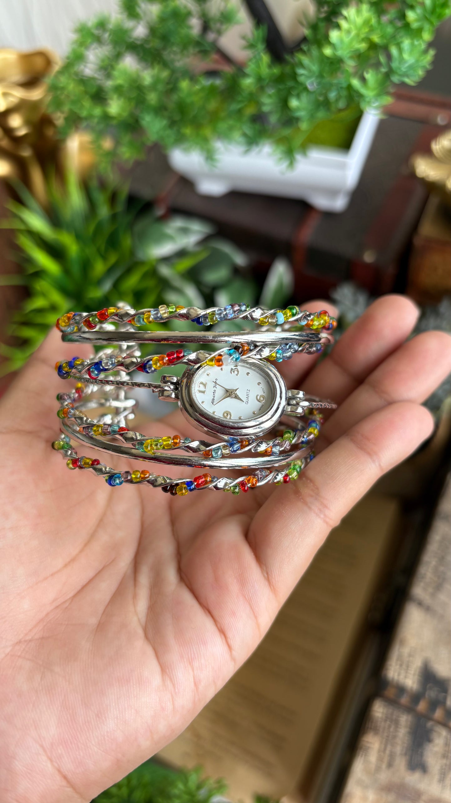 Vintage Alberto Jioro Layered Watch in Silver Tone