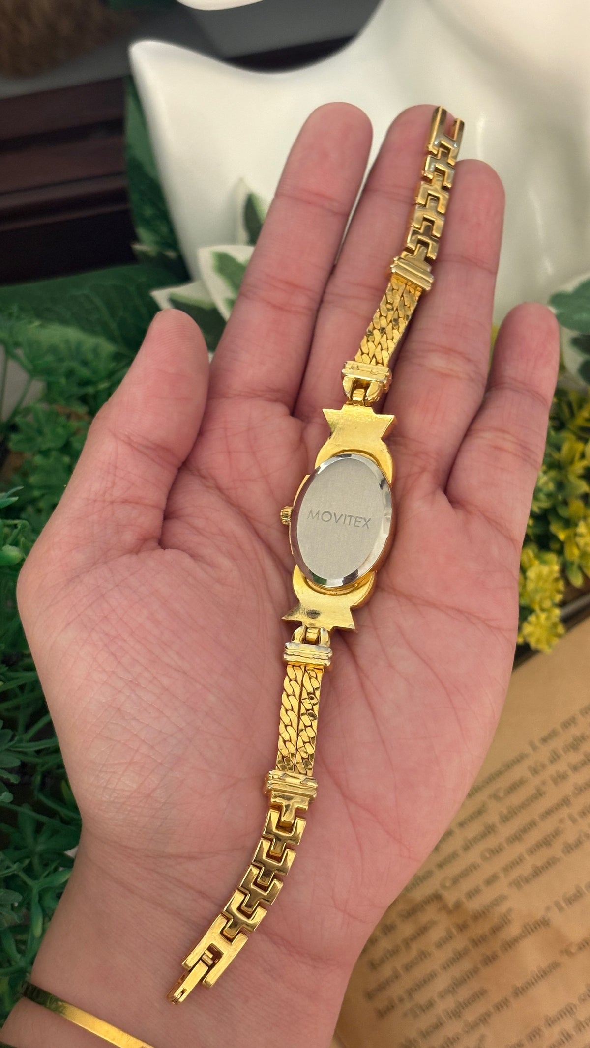 Rare Vintage Motivex Princess Watch in Gold Tone Quartz