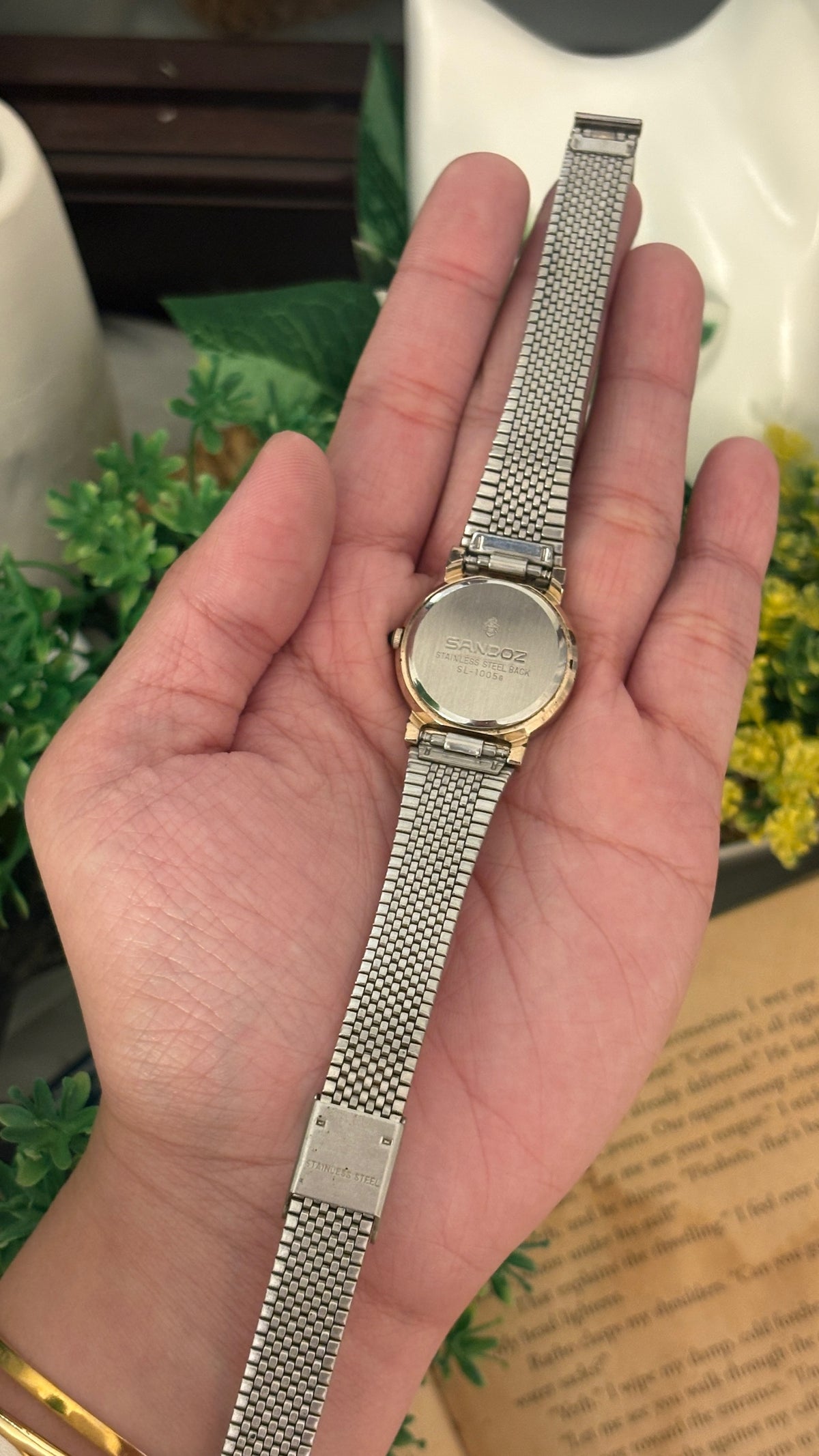 Rare Vintage Sandoz Swiss Dress Watch in Gold Tone Quartz