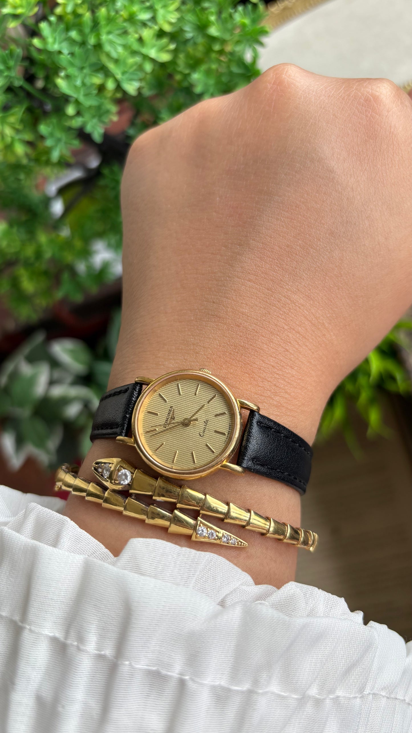 Vintage Longines Women’s Dress Watch in Black Leather Strap