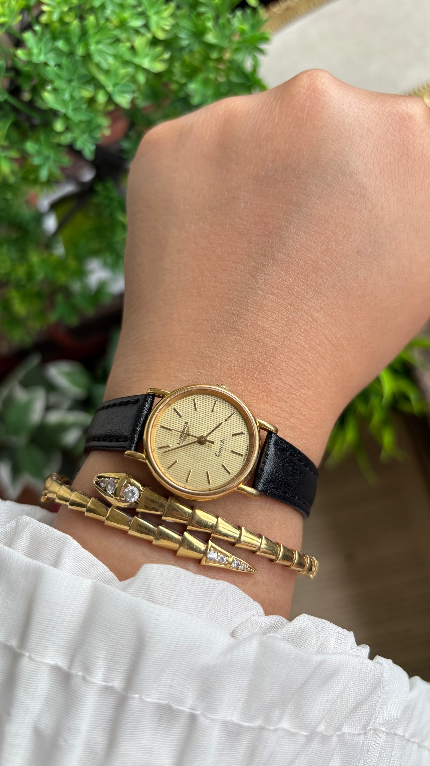 Vintage Longines Women’s Dress Watch in Black Leather Strap