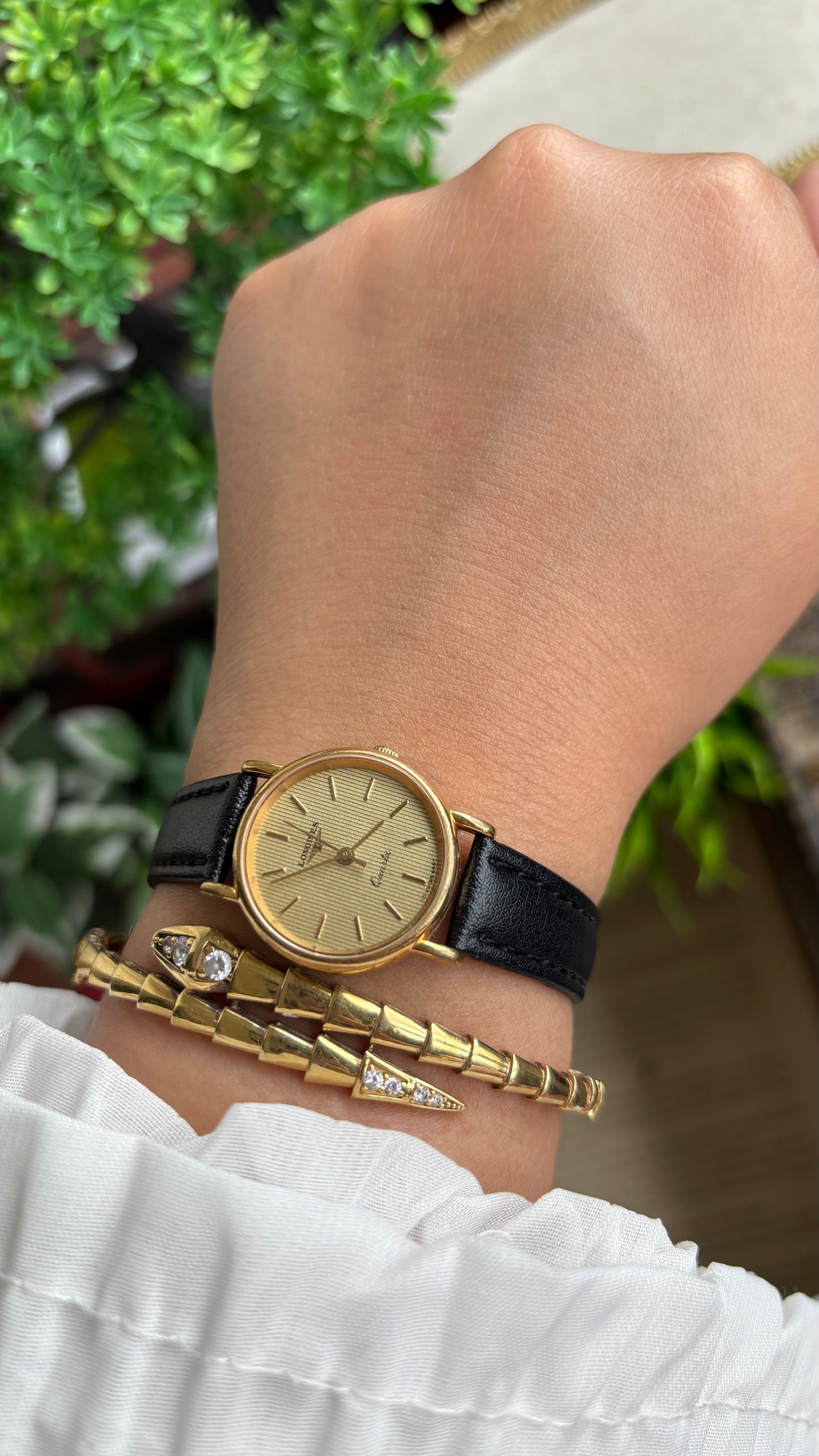 Vintage Longines Women’s Dress Watch in Black Leather Strap