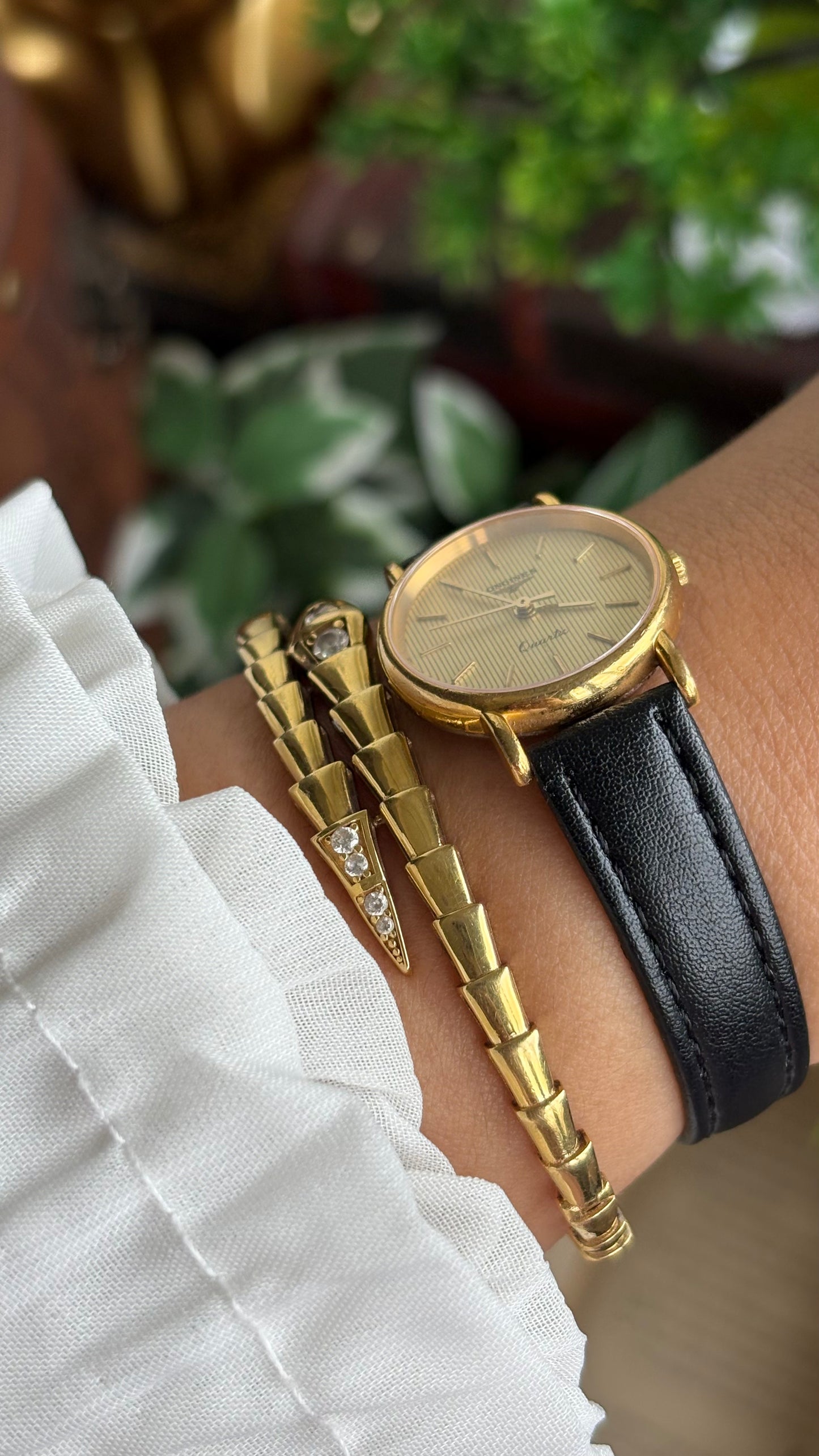 Vintage Longines Women’s Dress Watch in Black Leather Strap