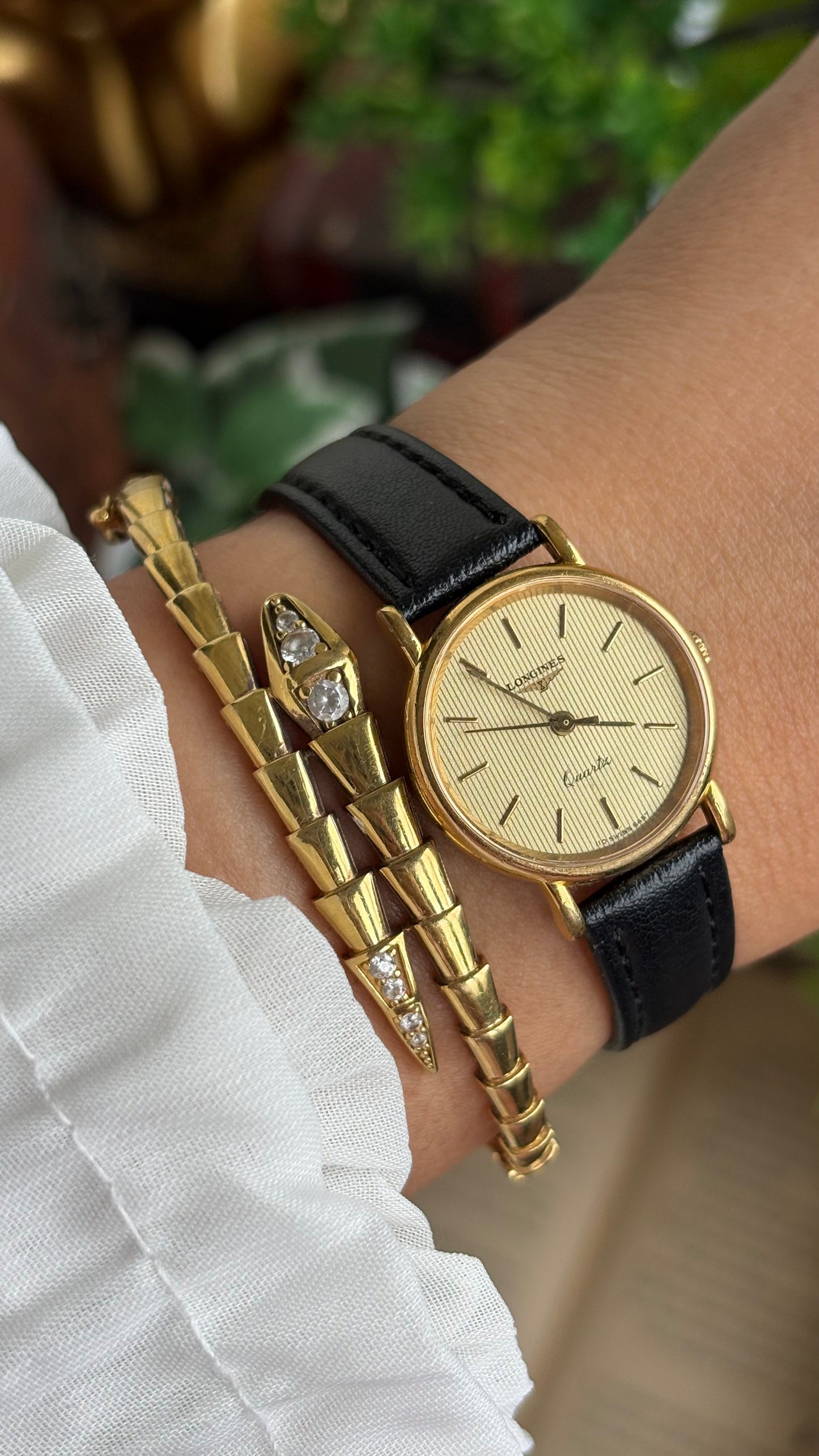 Vintage Longines Women’s Dress Watch in Black Leather Strap