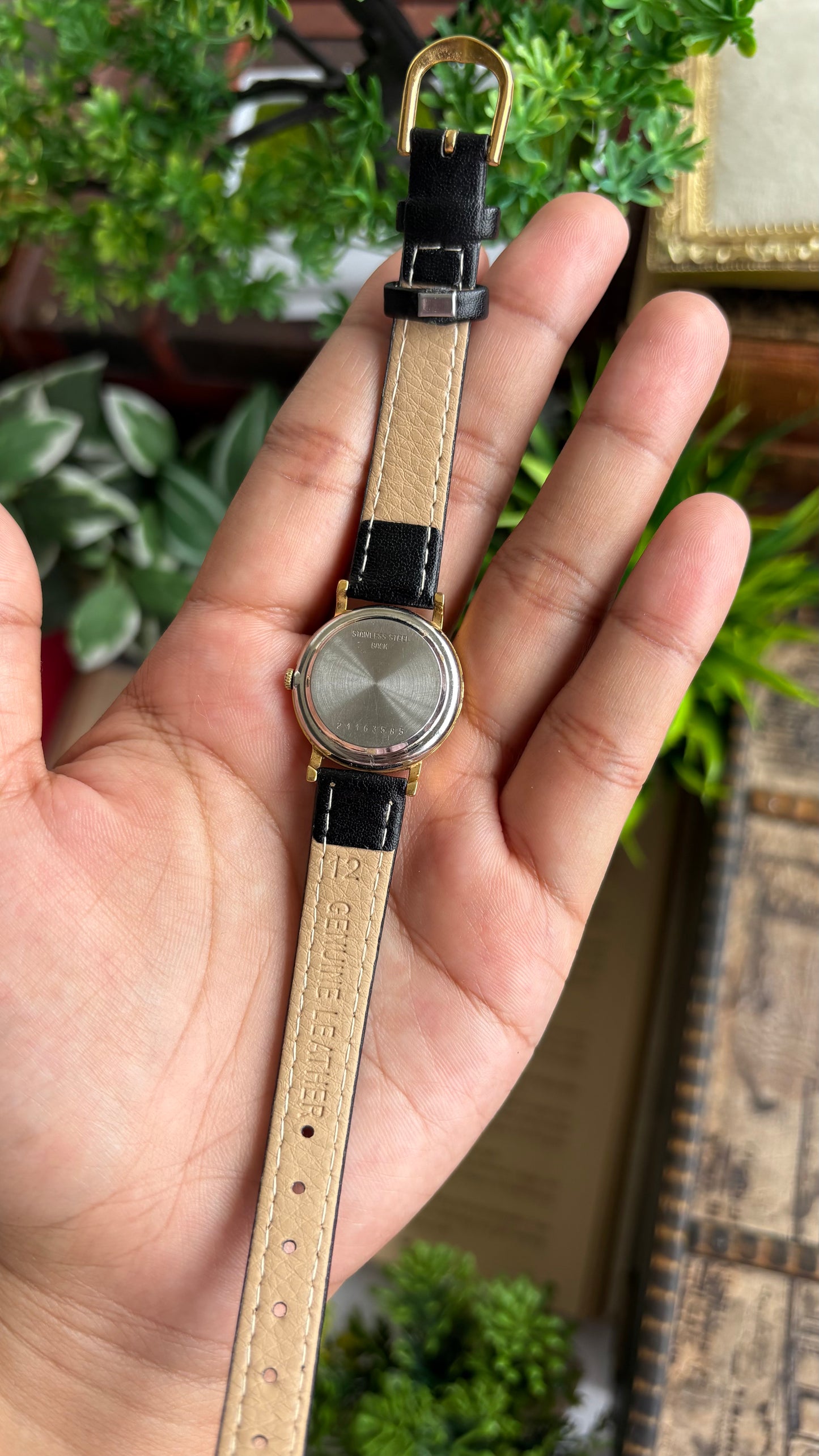 Vintage Longines Women’s Dress Watch in Black Leather Strap