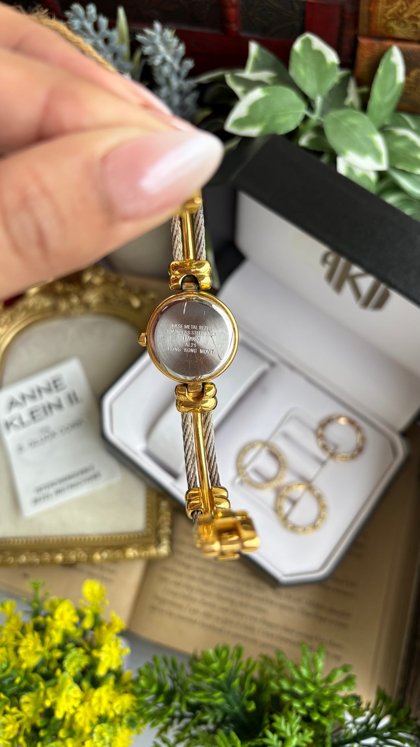 Extremely Rare Charriol-Inspired Vintage Anne Klein Interchangeable Bezel Set Bangle Watch in Two-Tone