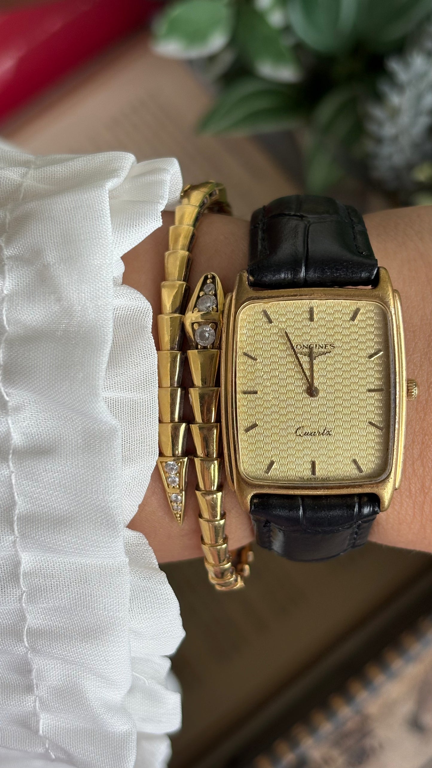 Vintage Longines Men’s Dress Watch in Black Leather Strap