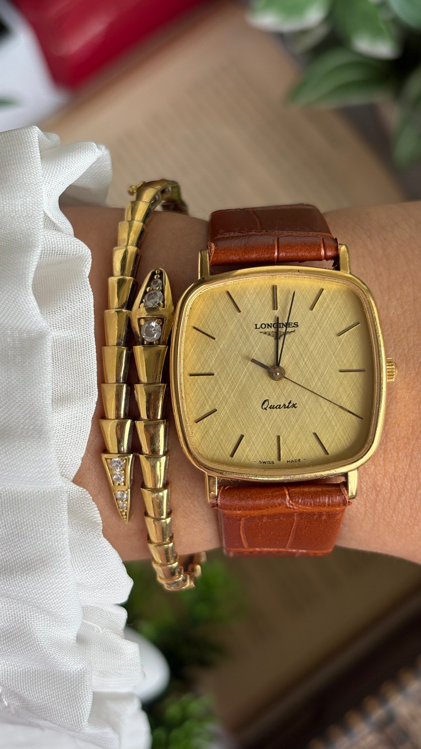 Vintage Longines Men’s Dress Watch in Brown Leather Strap