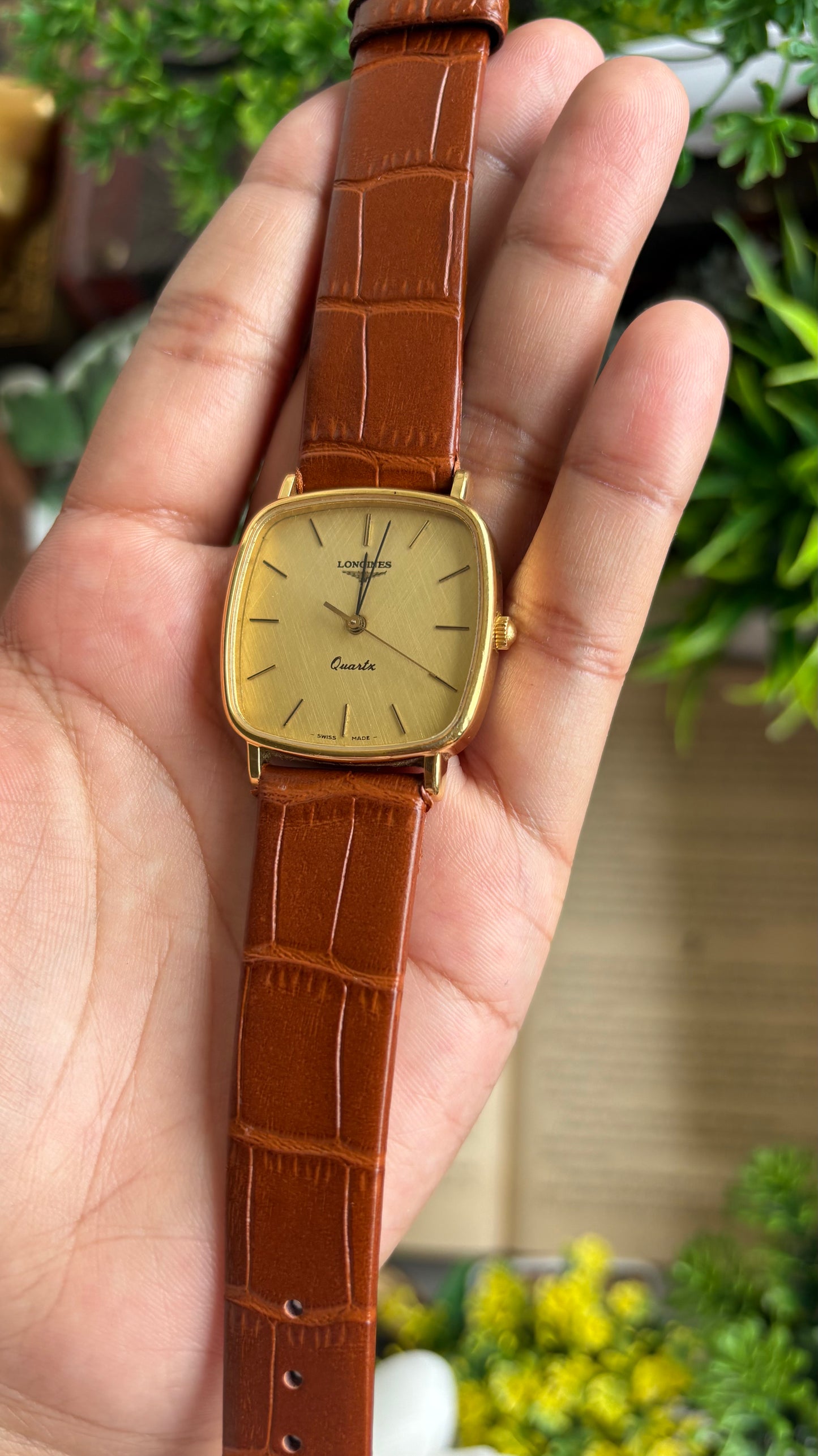 Vintage Longines Men’s Dress Watch in Brown Leather Strap