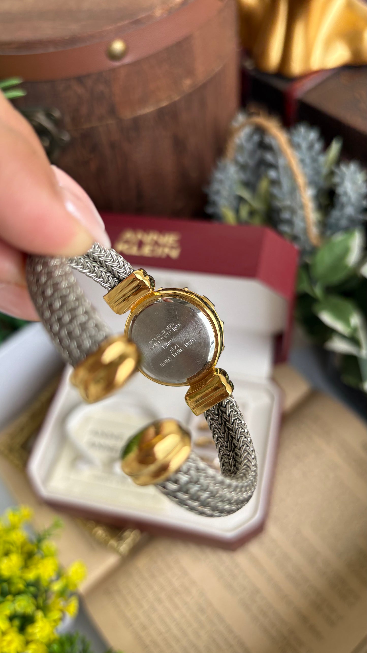 Extremely Rare Charriol-Inspired Vintage Anne Klein Interchangeable Bezel Set Bangle Watch in Two-Tone