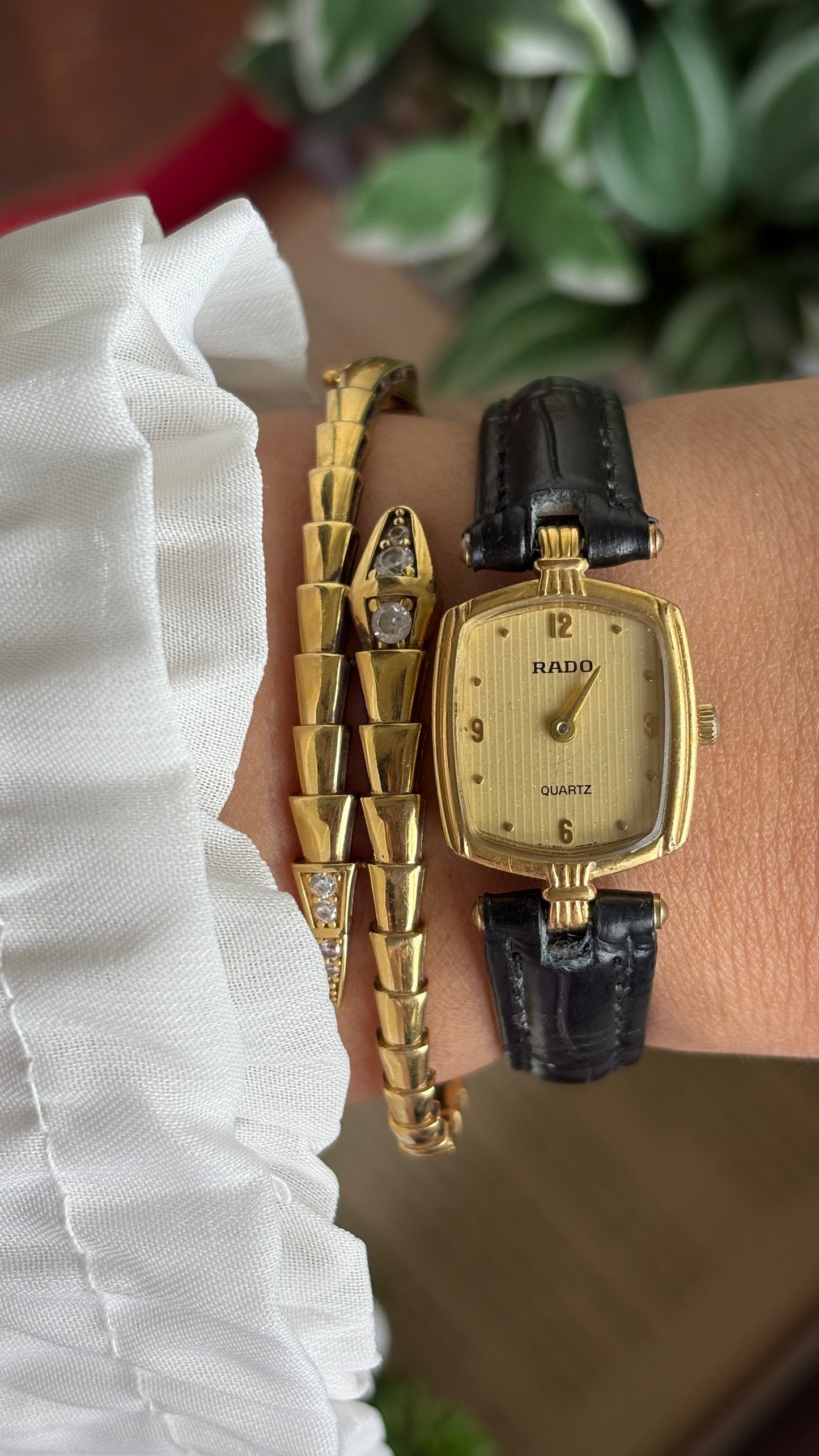 Vintage RADO Women’s Dress Watch in Black Leather Strap