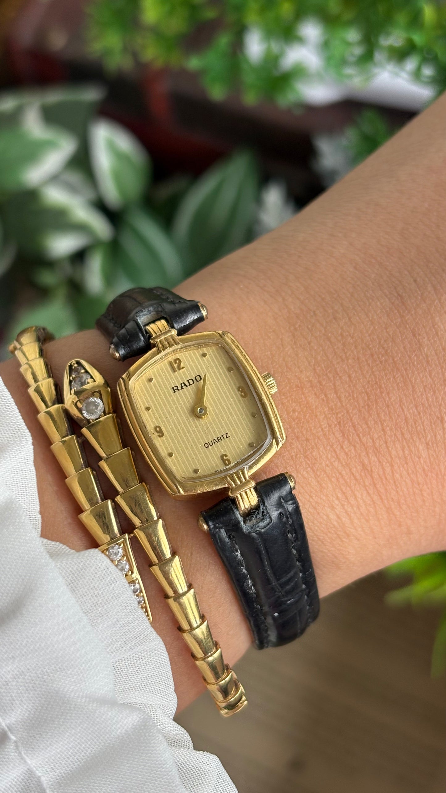 Vintage RADO Women’s Dress Watch in Black Leather Strap