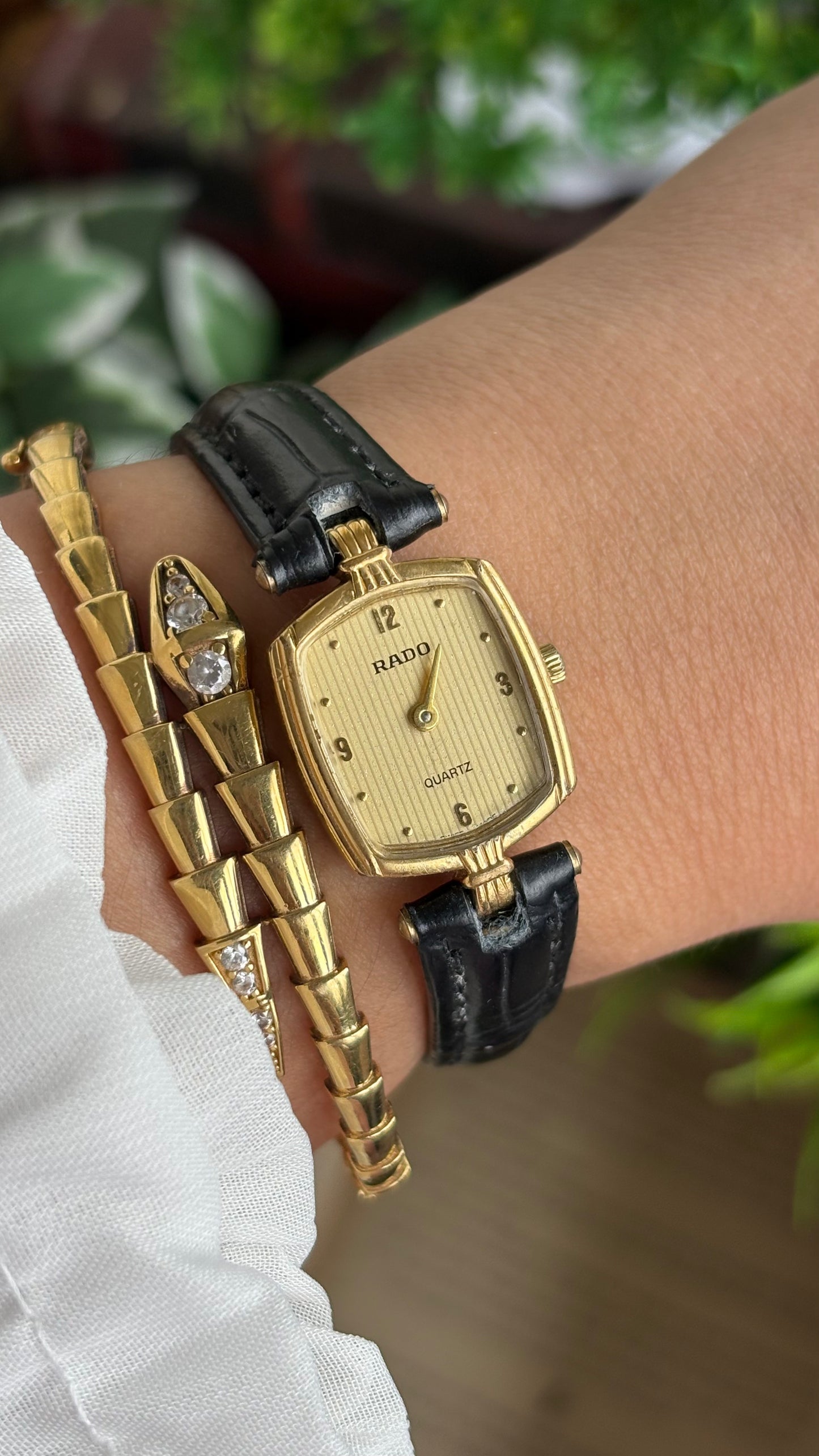 Vintage RADO Women’s Dress Watch in Black Leather Strap