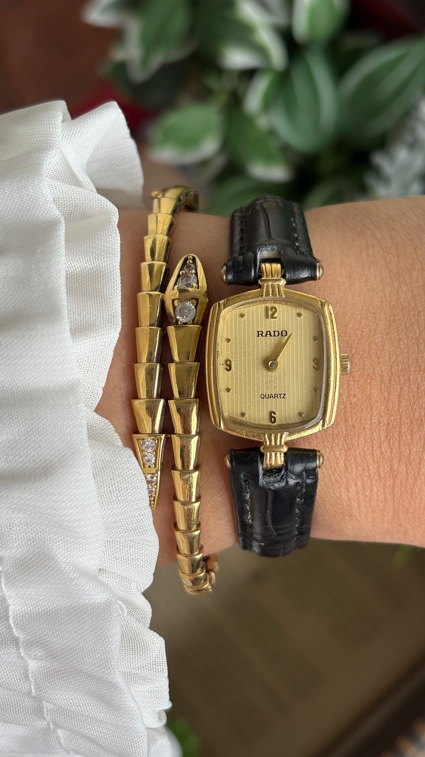Vintage RADO Women’s Dress Watch in Black Leather Strap