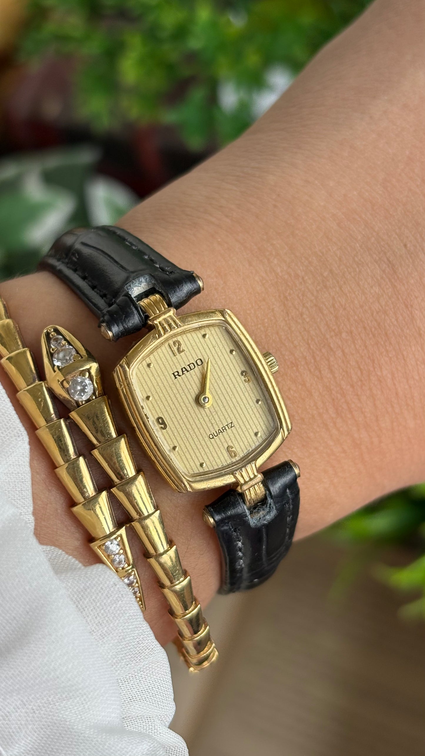 Vintage RADO Women’s Dress Watch in Black Leather Strap