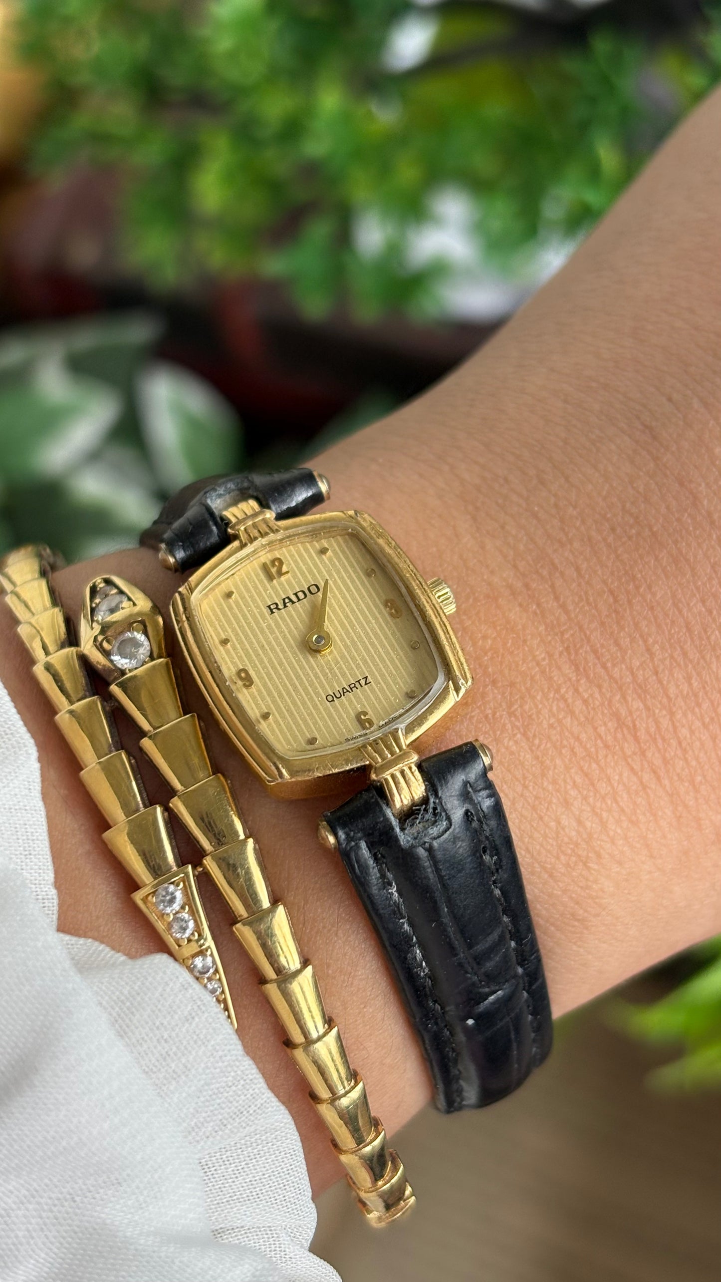 Vintage RADO Women’s Dress Watch in Black Leather Strap