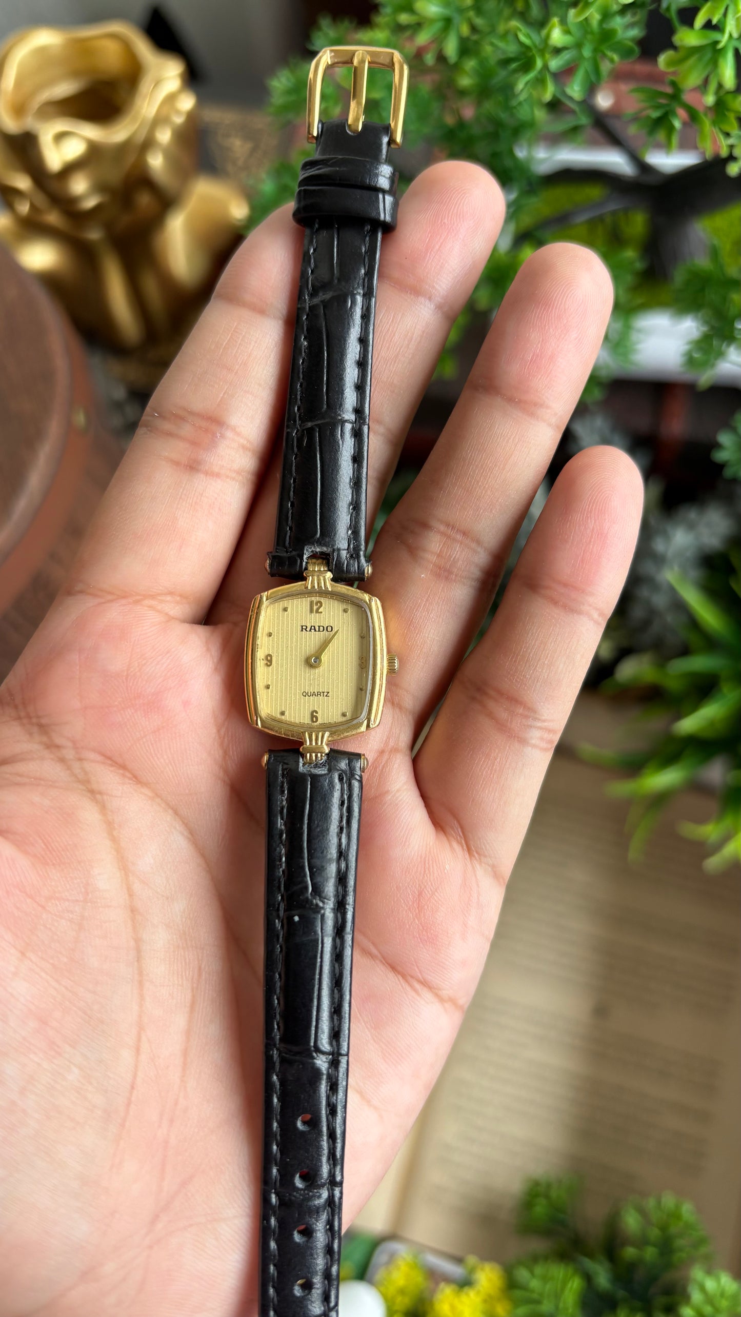 Vintage RADO Women’s Dress Watch in Black Leather Strap
