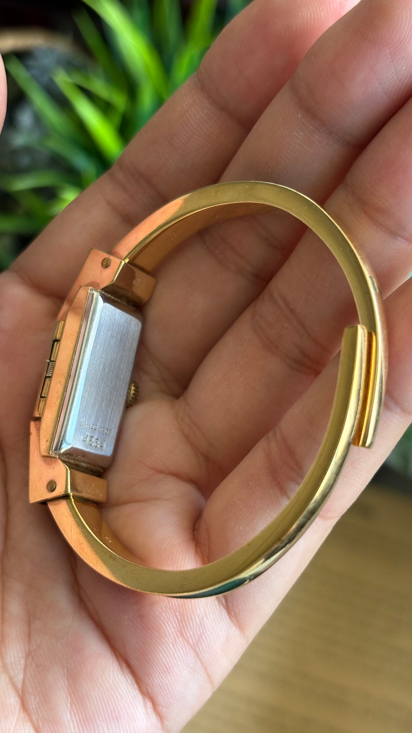 Extremely Rare Vintage Flower Peekaboo Watch in Gold Tone Swiss Made
