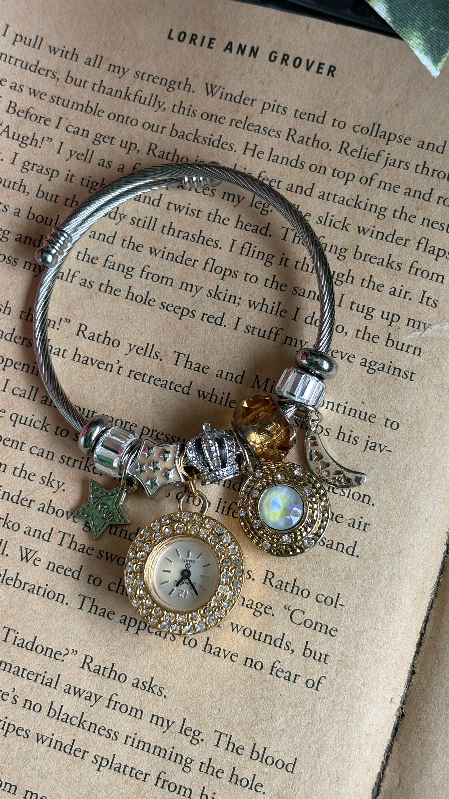 Extremely Rare Vintage Crawford Charm Watch in Two-Tone Pandora Style
